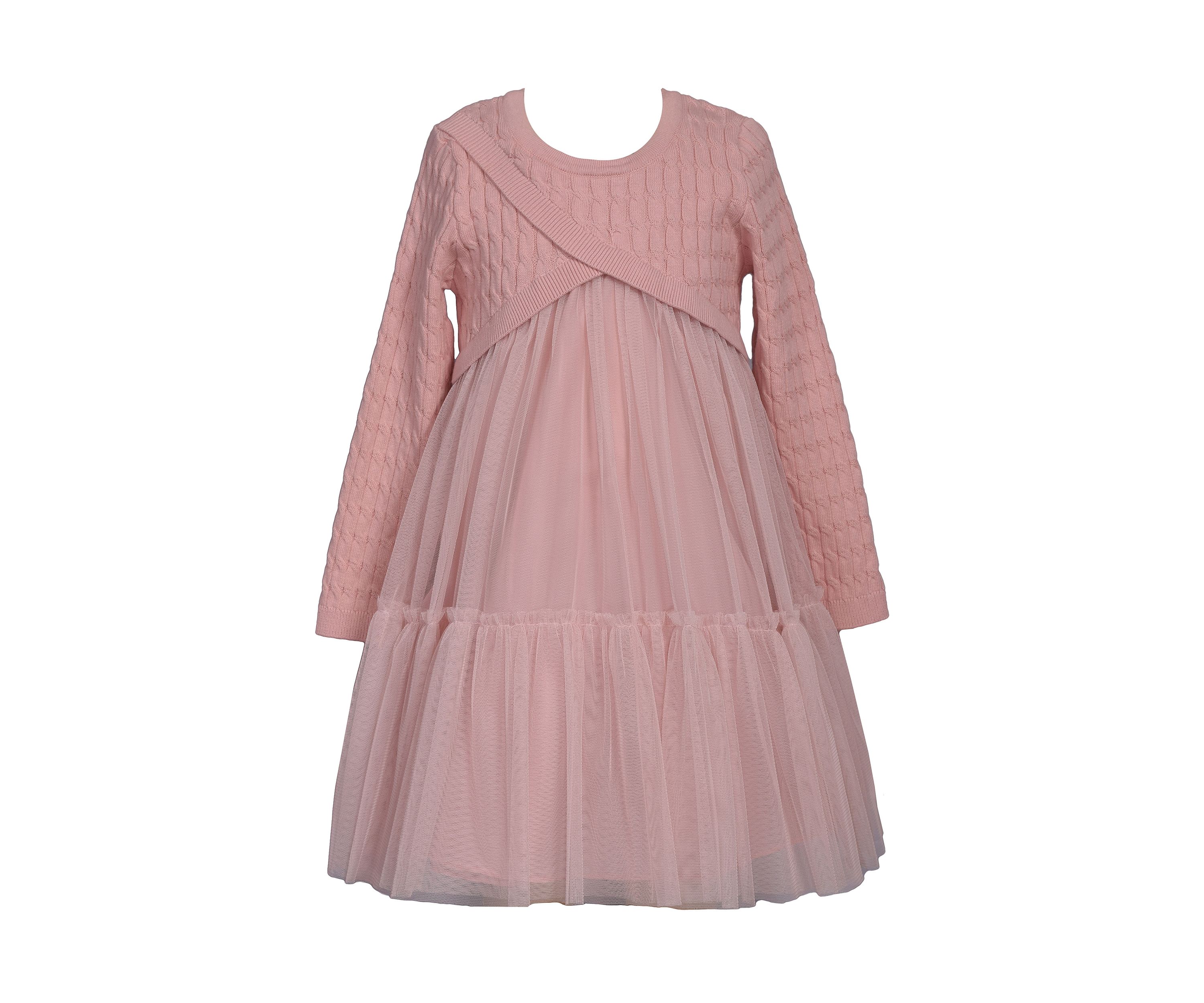 Girls 7-16 Popover Sweater Mesh Dress