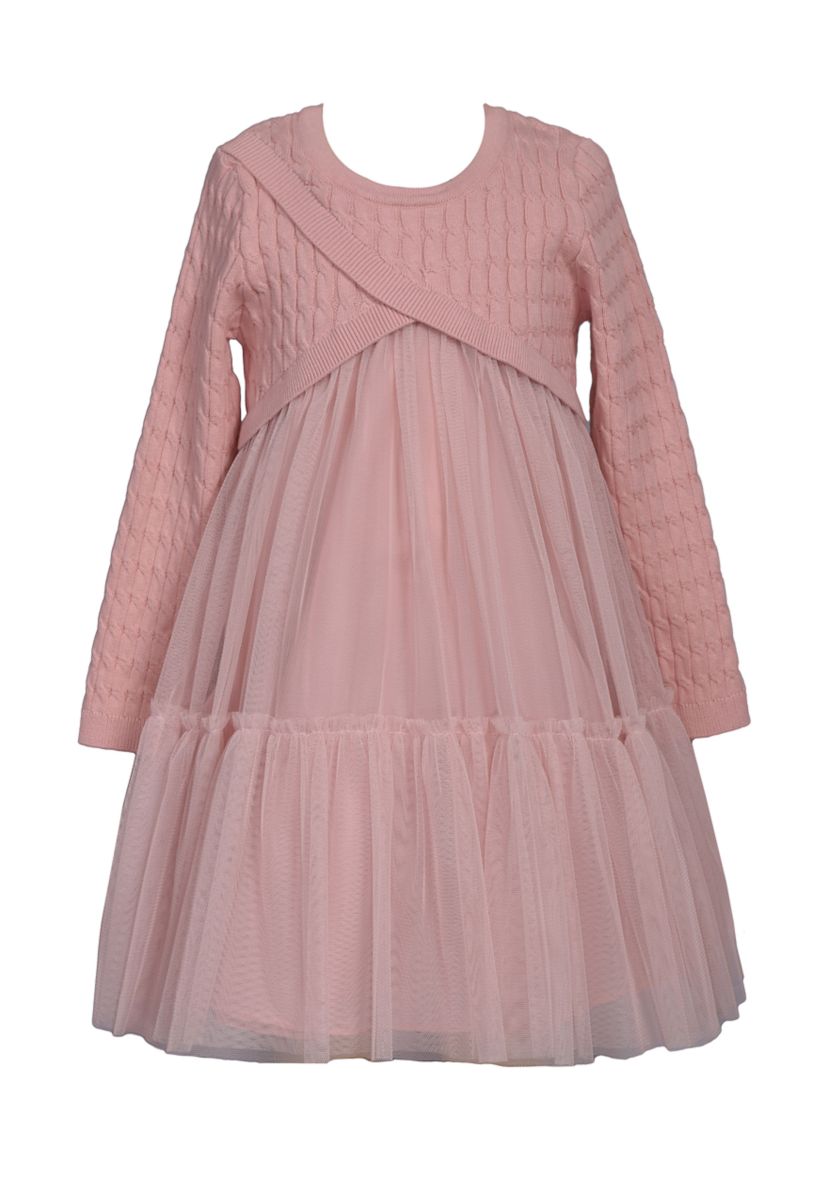 Girls 7-16 Popover Sweater Mesh Dress