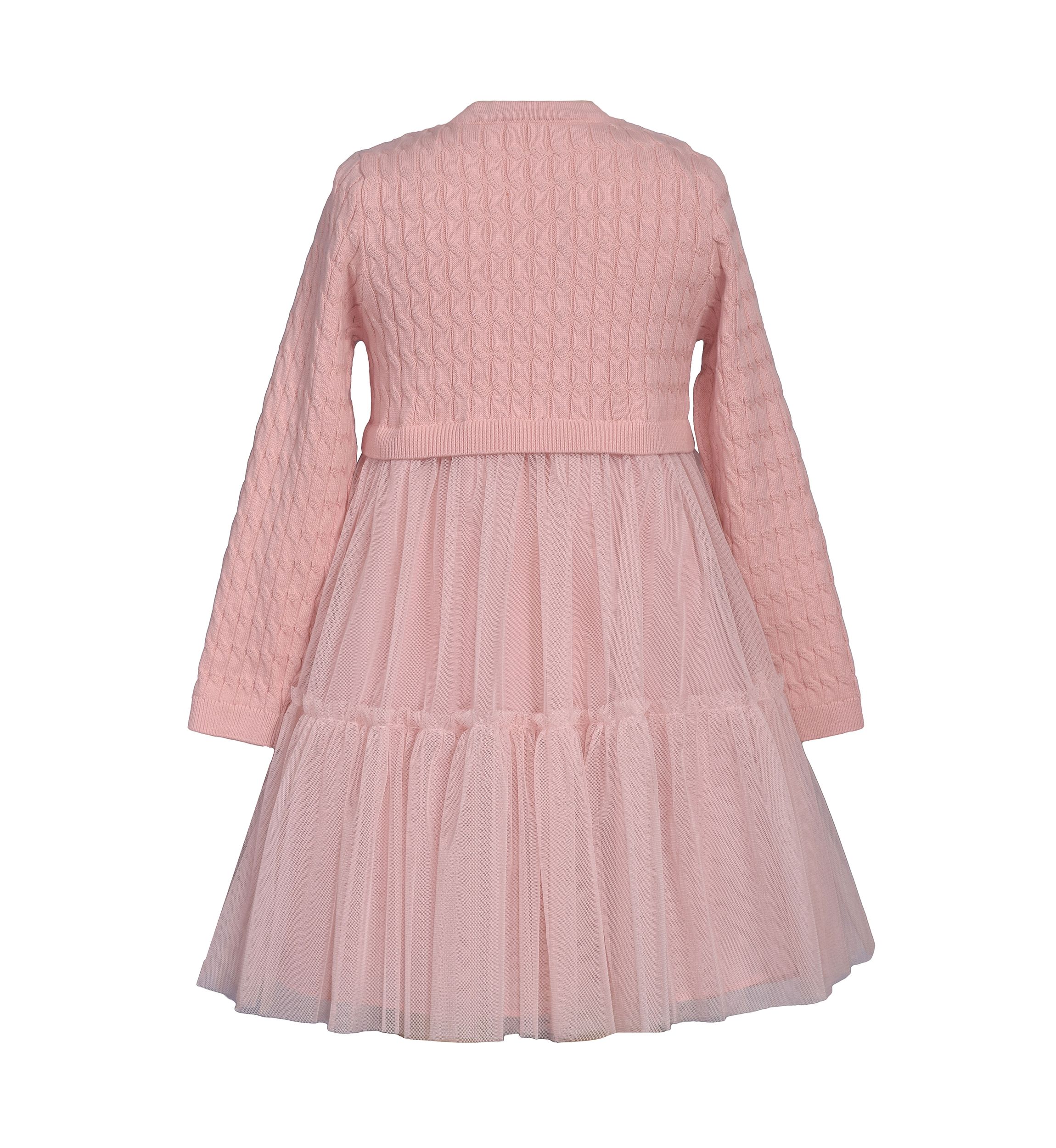 Girls 7-16 Popover Sweater Mesh Dress