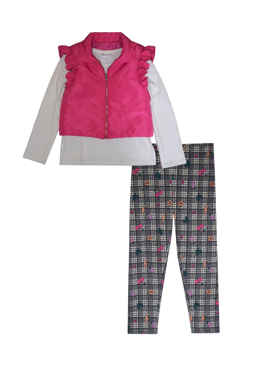 Girls 7-16 Pink Puffer Set 