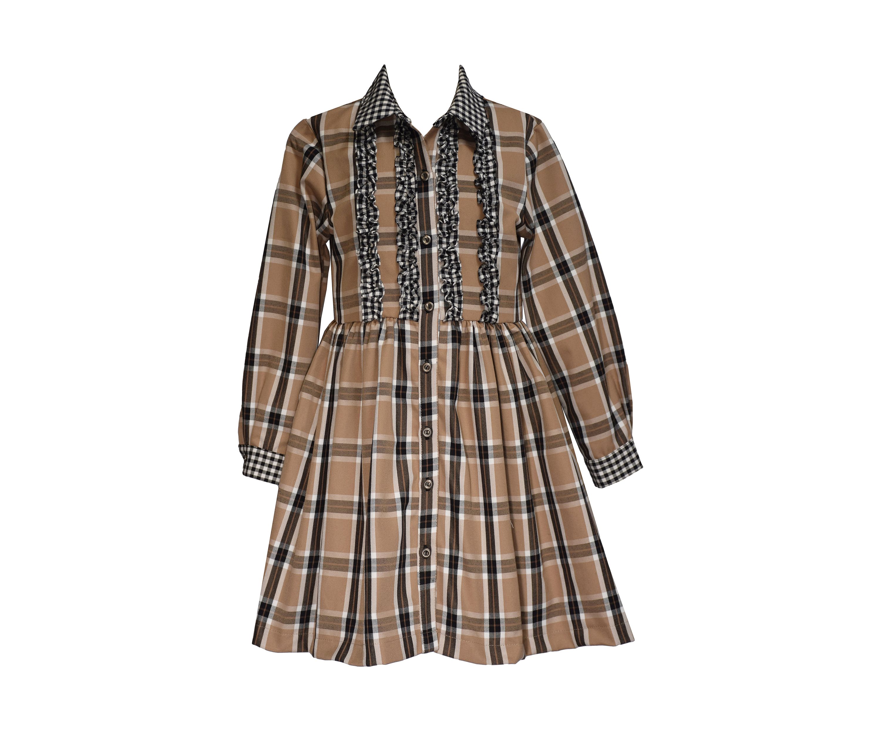 Boys 8-20 Plaid Ruffle Button Front Dress