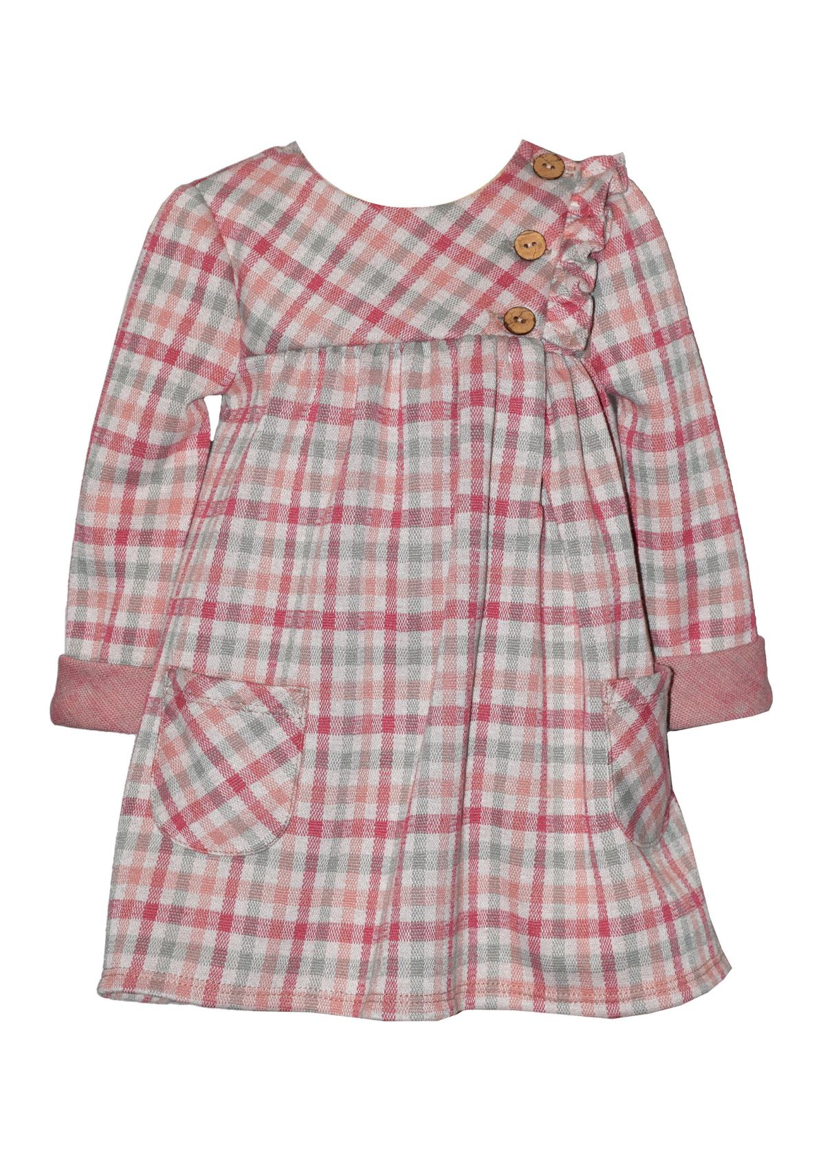 Girls 7-16  Plaid Pocket Dress