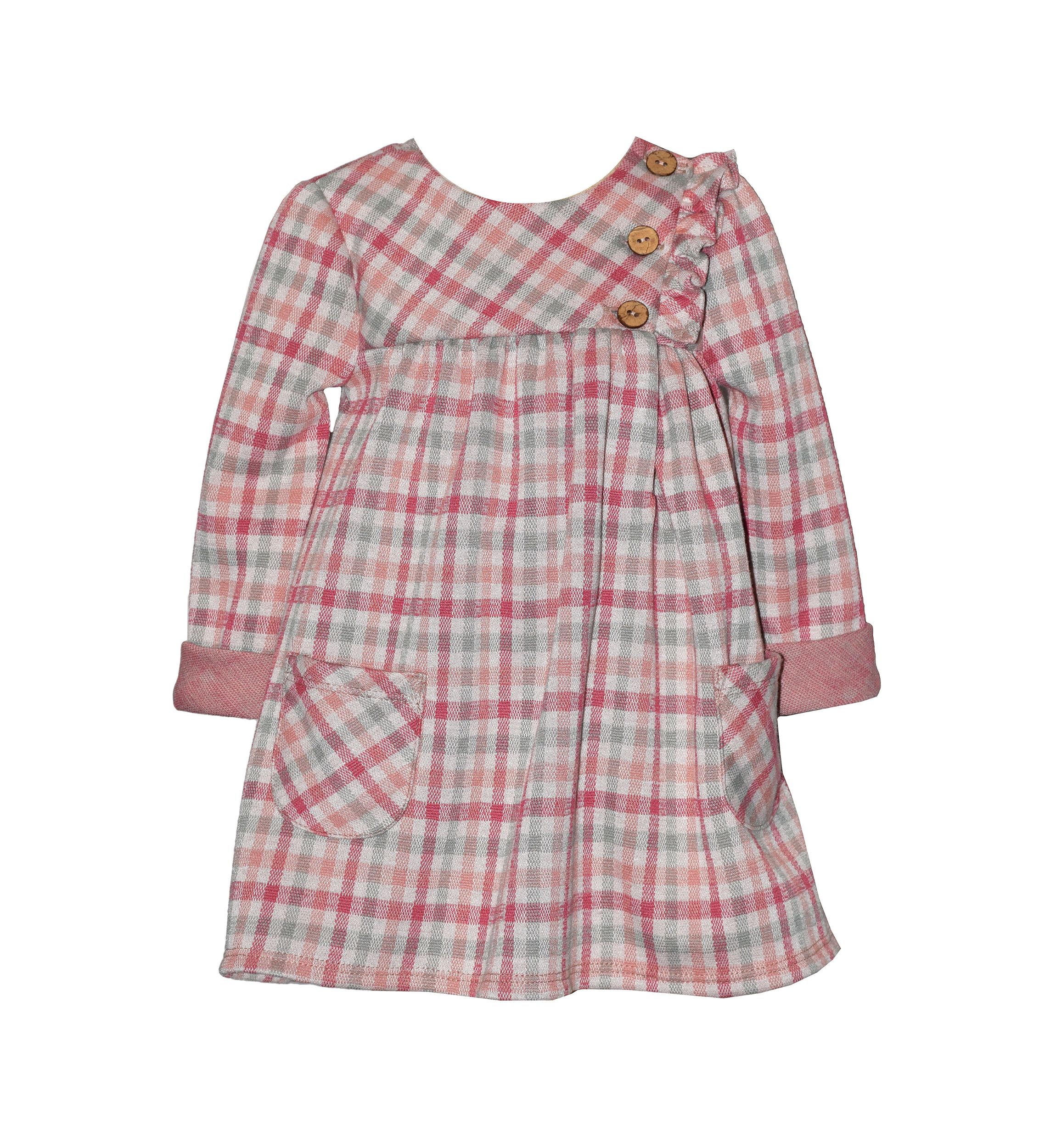 Girls 7-16  Plaid Pocket Dress