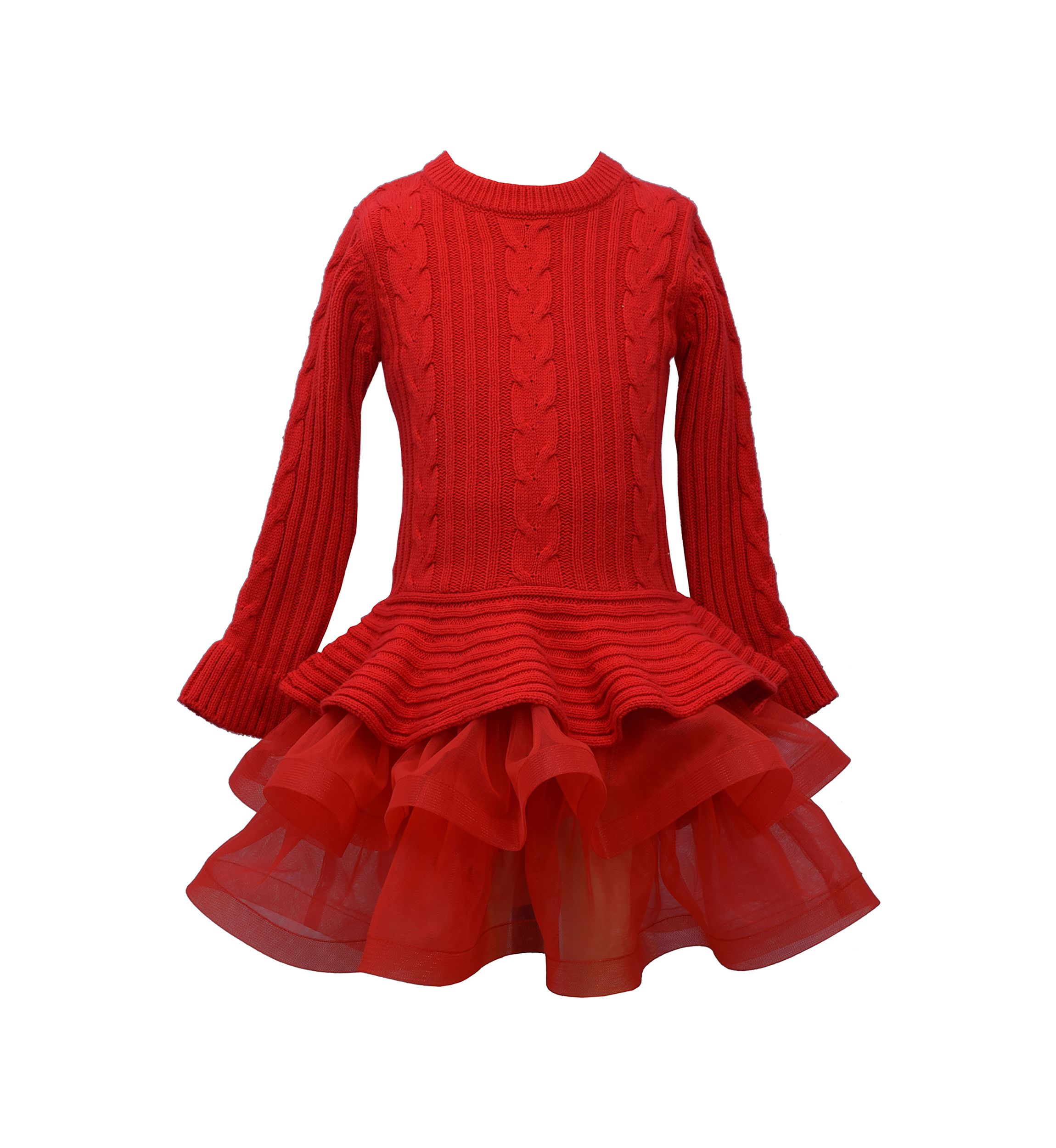 Girls 4-6x Cable Knit Sweater Dress with Tutu