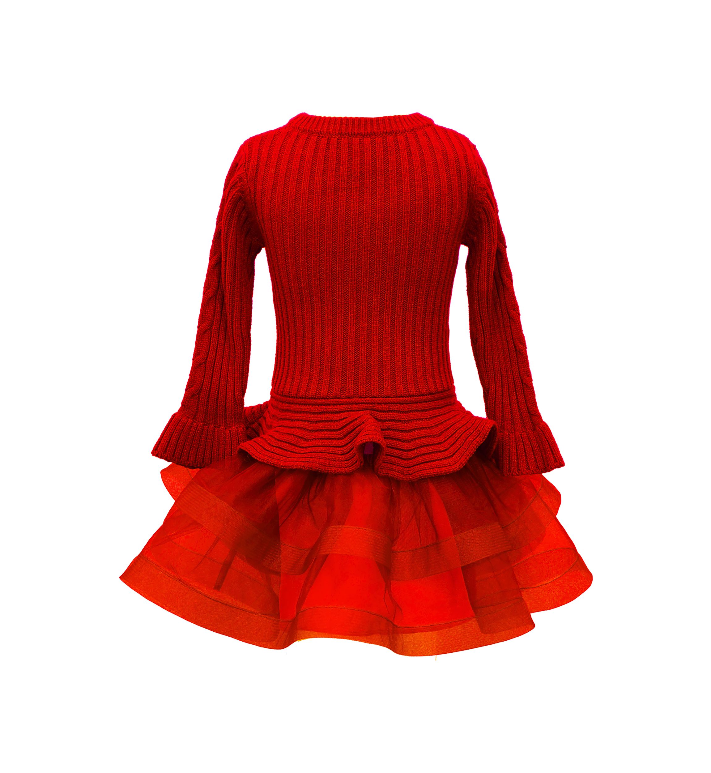 Girls 4-6x Cable Knit Sweater Dress with Tutu
