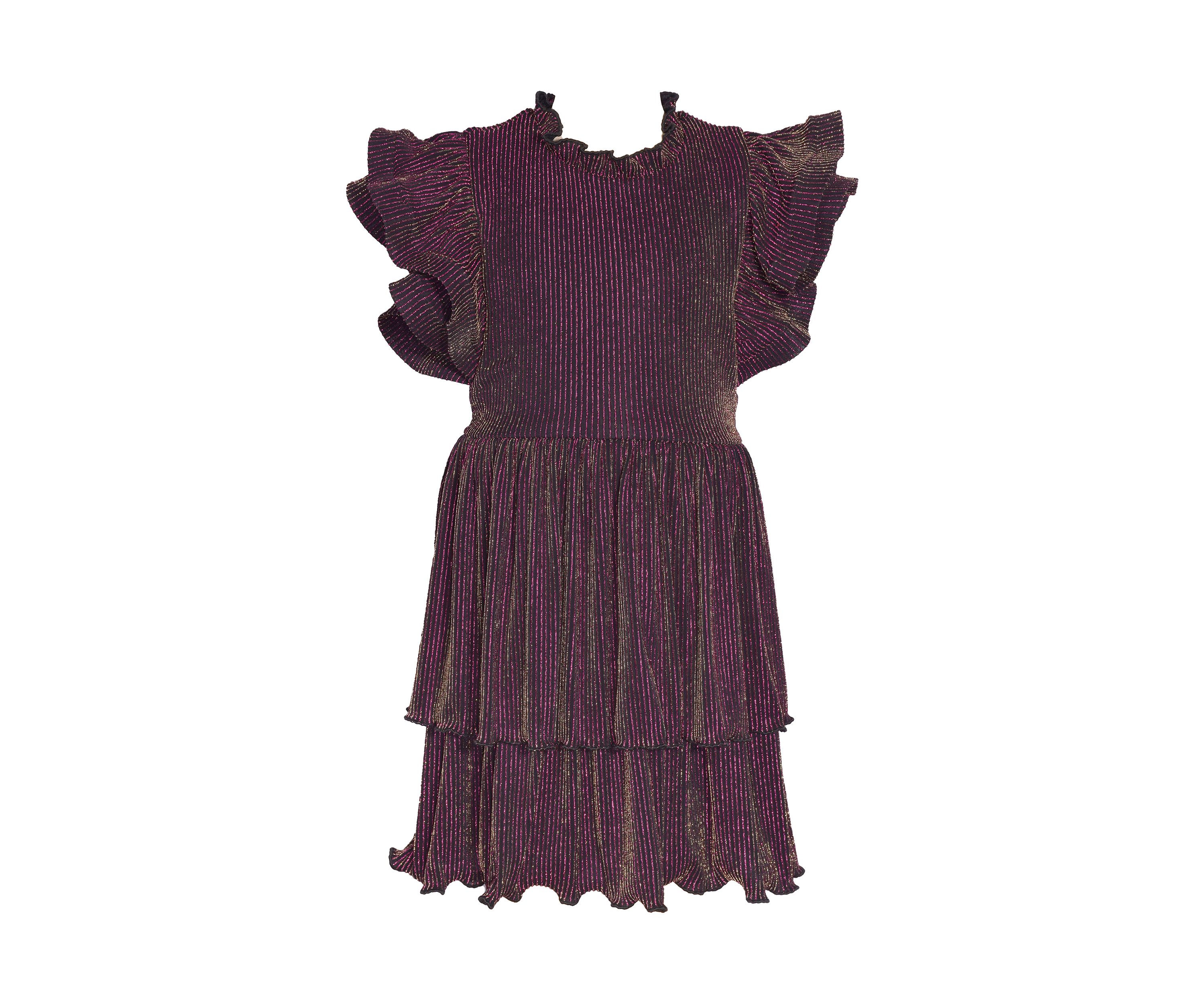 Girls 4-6x Tiered Metallic Dress