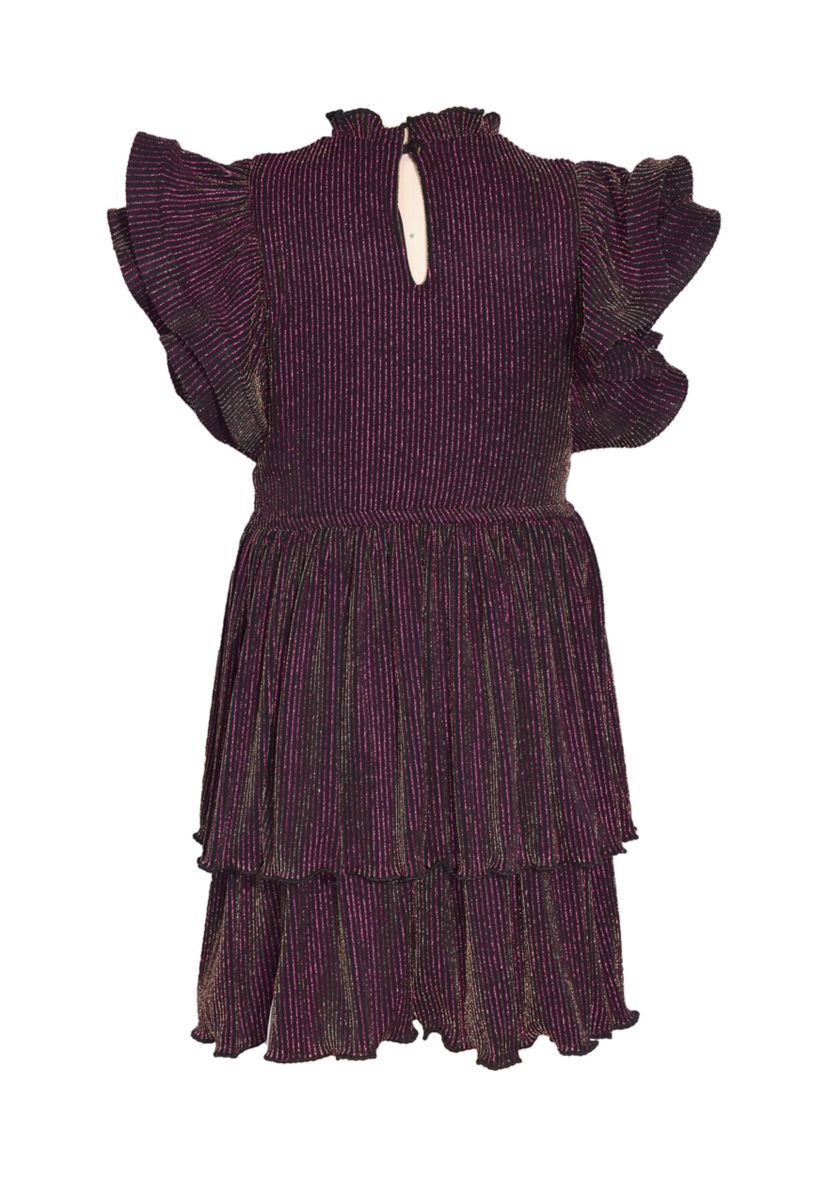 Girls 4-6x Tiered Metallic Dress