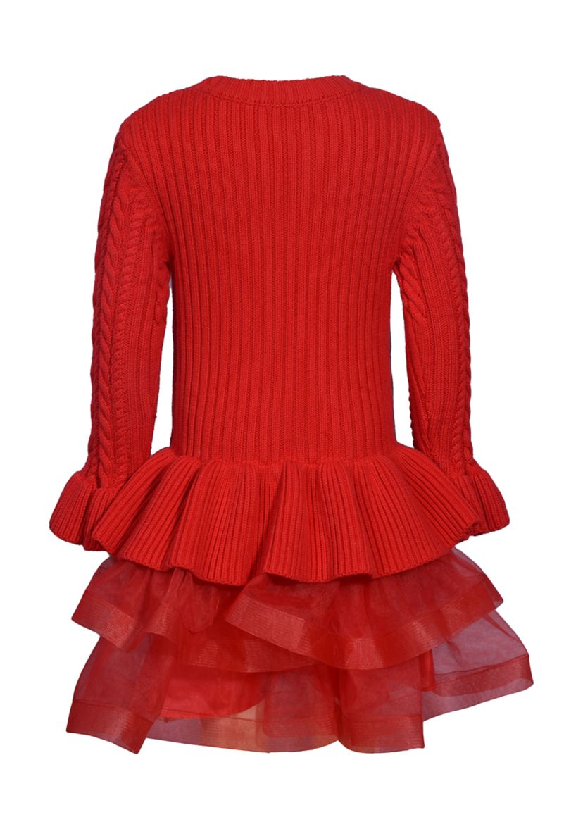 Girls 4-6x Long Sleeve Sweater Dress 