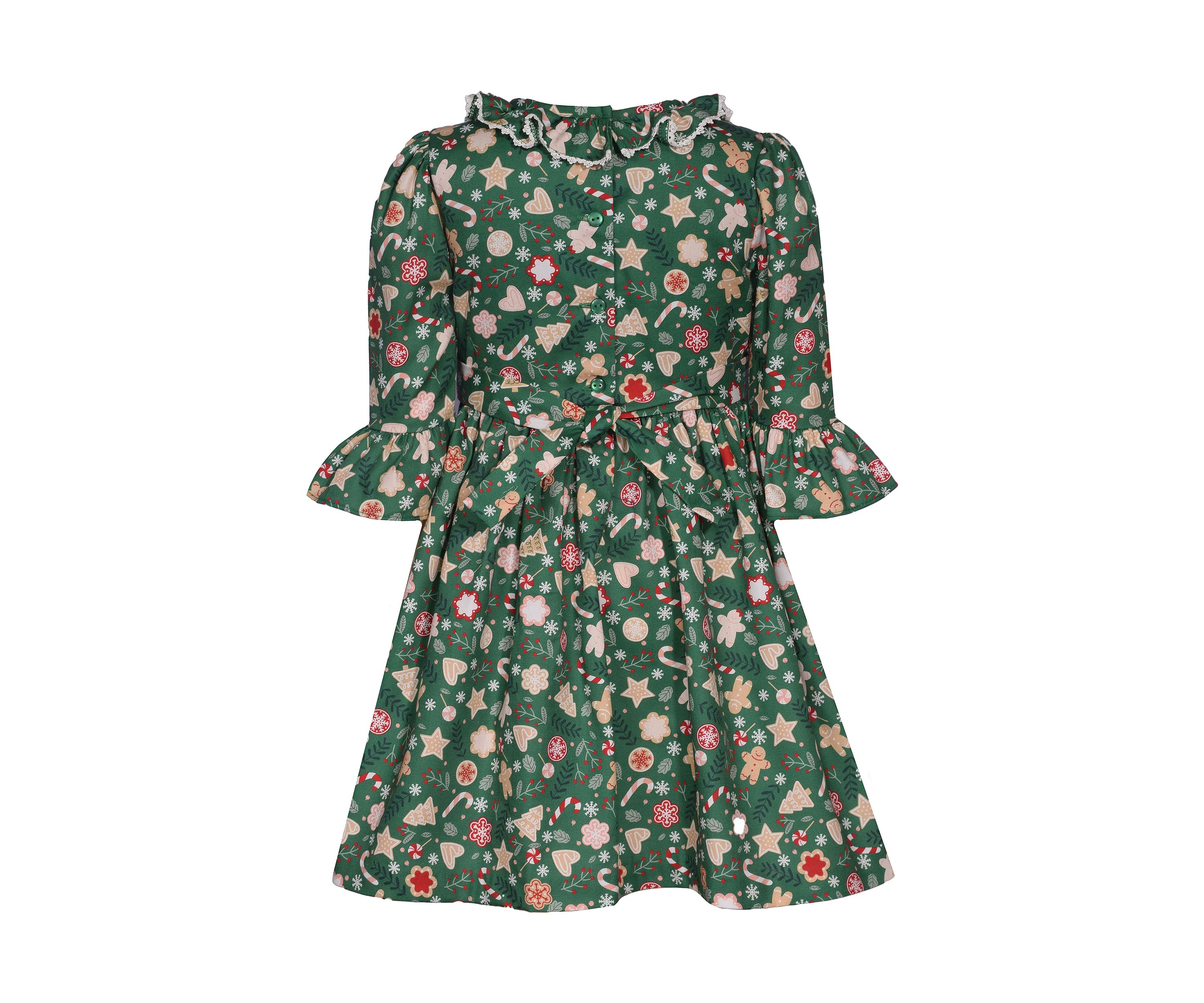 Girls 4-6x Gingerbread Smocked Dress 