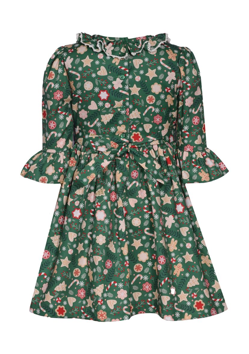 Girls 4-6x Gingerbread Smocked Dress 