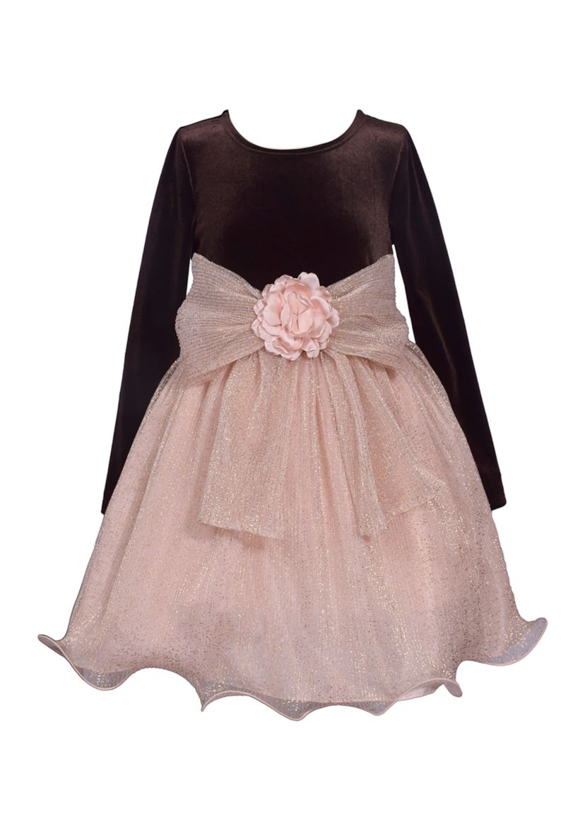Girls 4-6x Long Sleeve Wire Hem Dress 