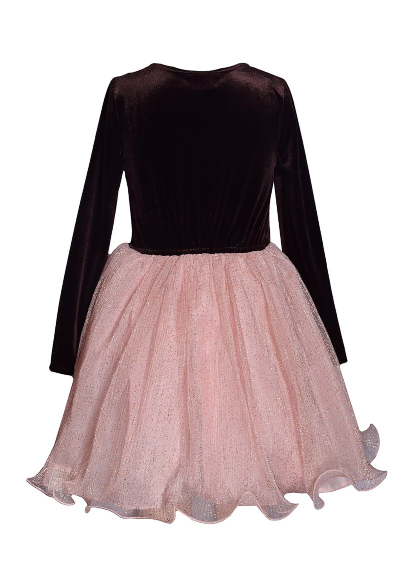 Girls 4-6x Long Sleeve Wire Hem Dress 