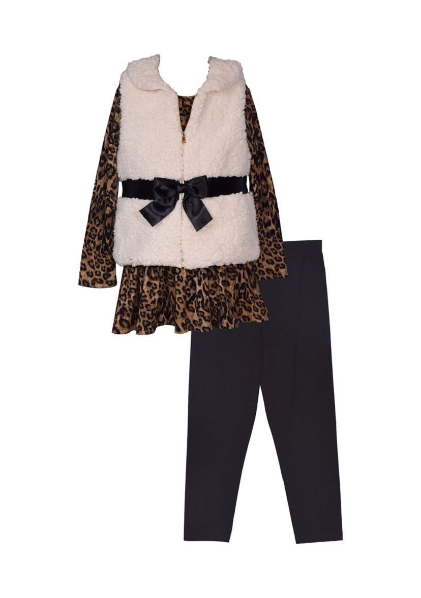 Girls 4-6x Faux Fur Vest Set