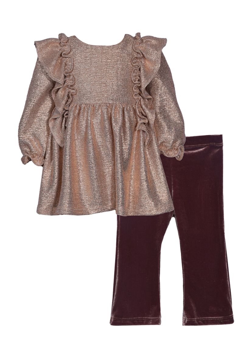 Girls 4-6x Foil Knit Legging Set 