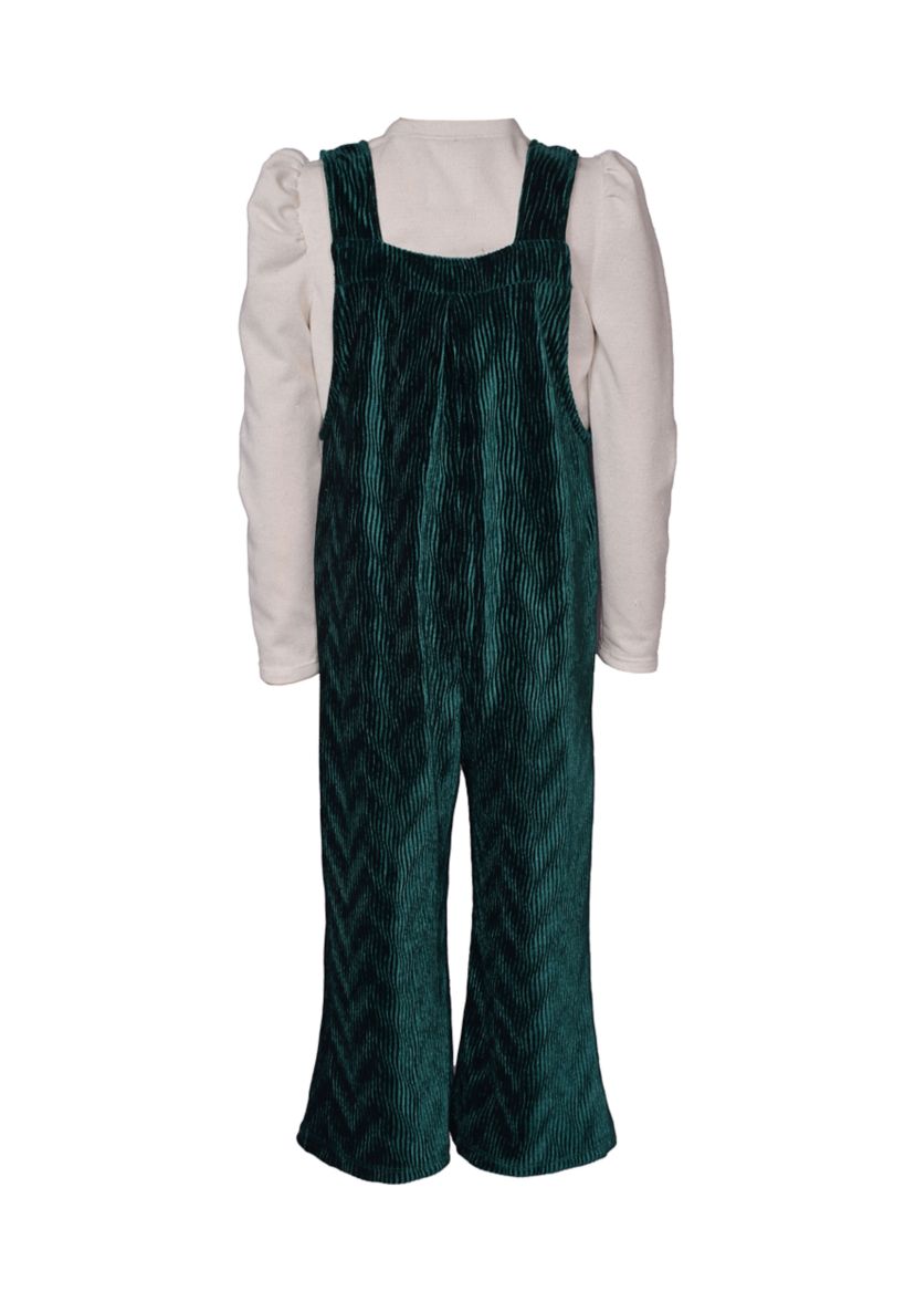 Girls 4-6x Bib-Front Velvet Jumpsuit 