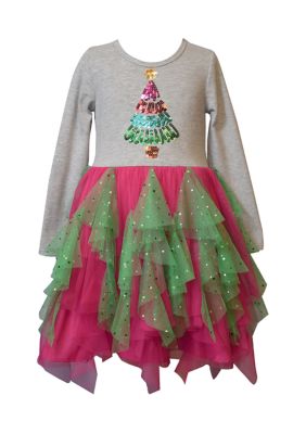 Bonnie Jean Girls 4-6 Pink and Green Tree Tutu Dress, Cotton