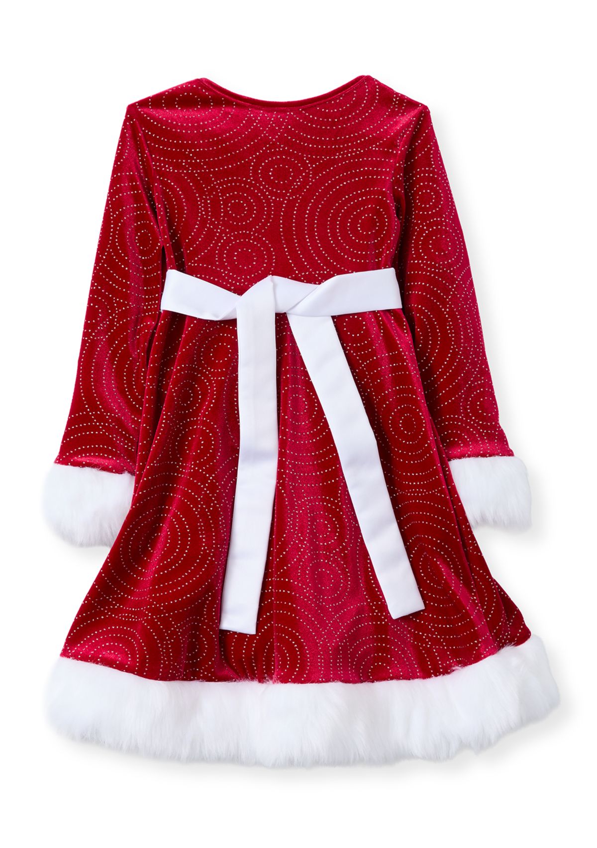  Girls 4-6x Sparkle Swirl Santa Dress