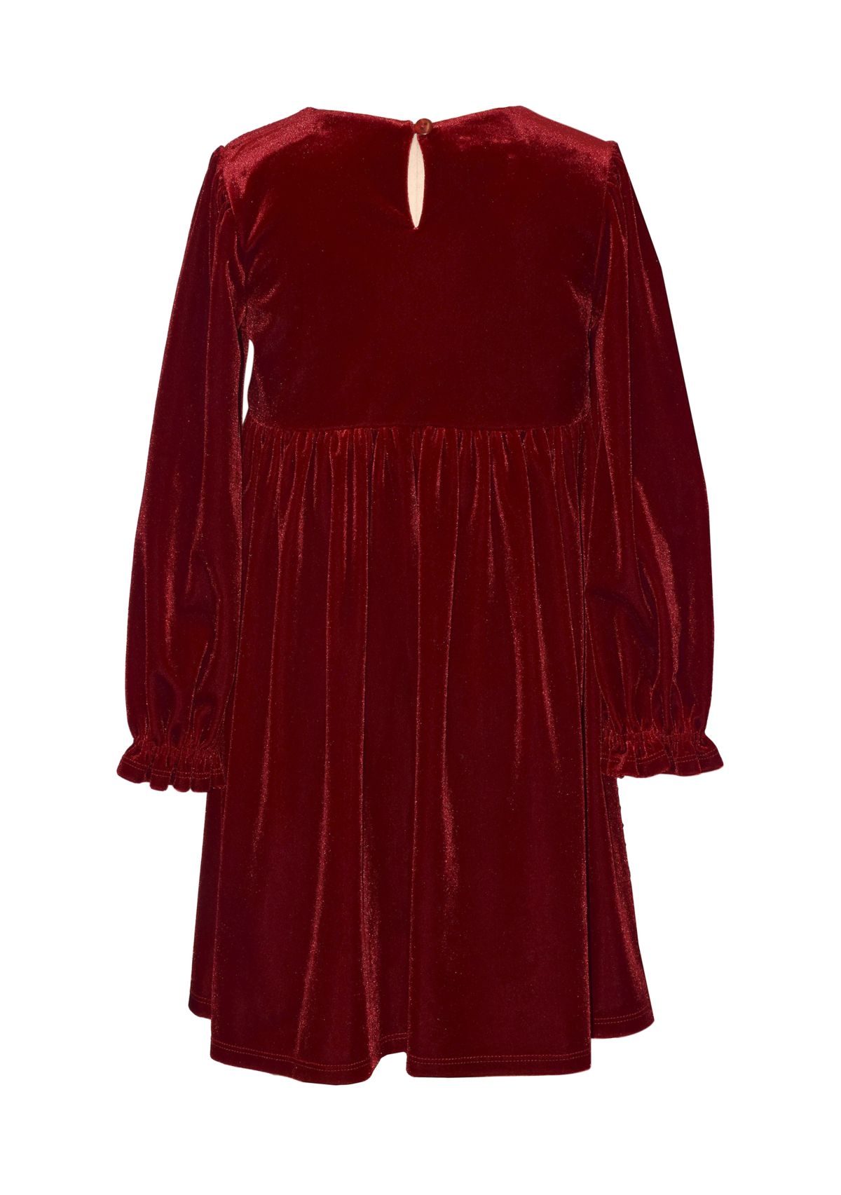 Girls 4-6 Red Velvet Bow Front Dress