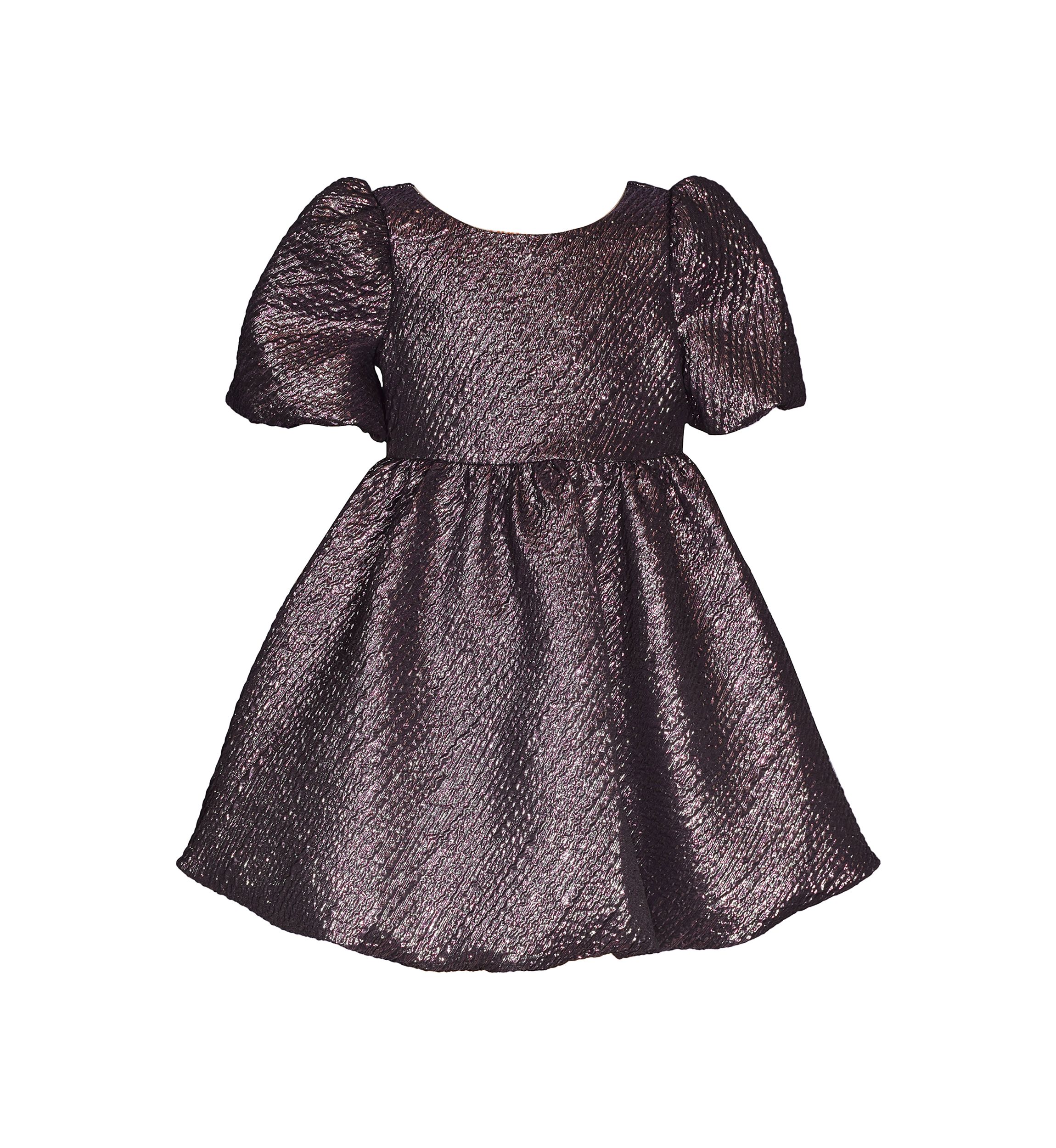 Girls 7-16 Metallic Bubble Dress