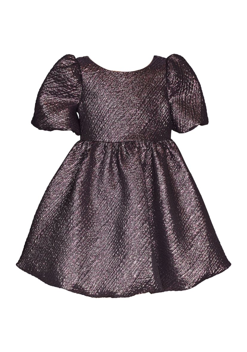 Girls 7-16 Metallic Bubble Dress