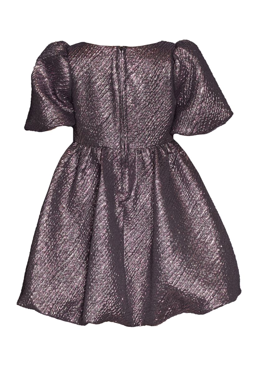 Girls 7-16 Metallic Bubble Dress