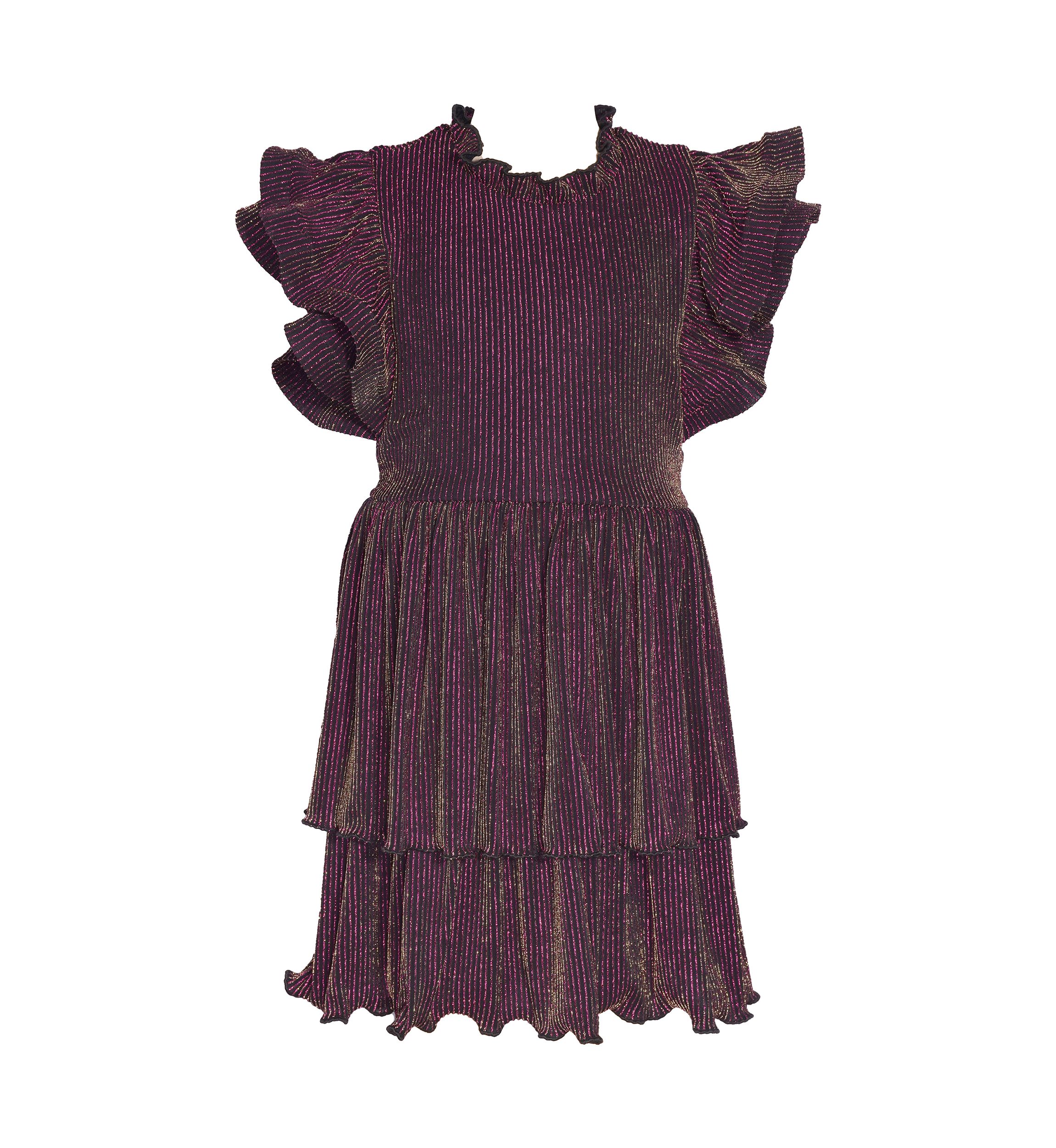 Girls 7-16 Tiered Metallic Dress
