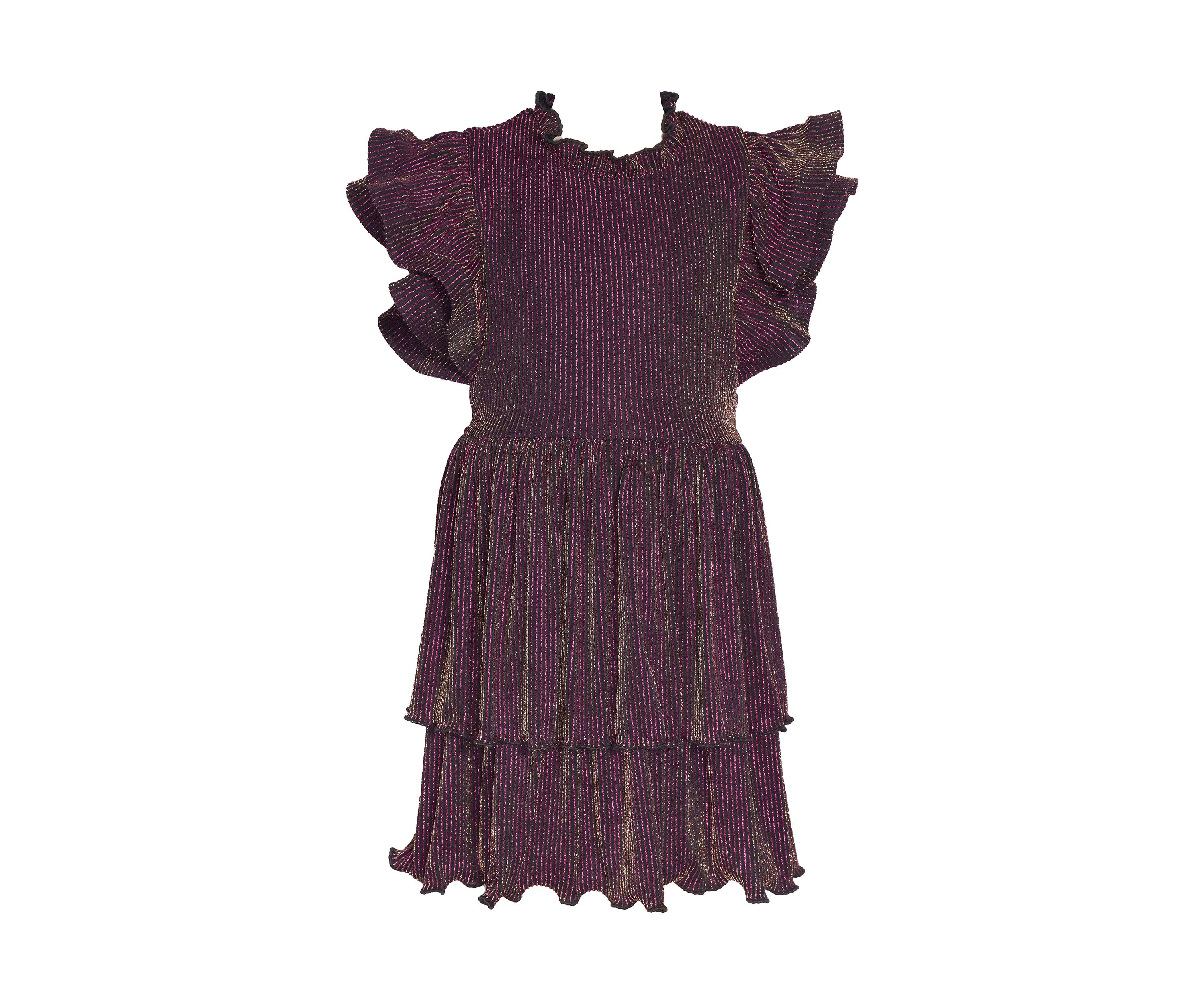 Girls 7-16 Tiered Metallic Dress