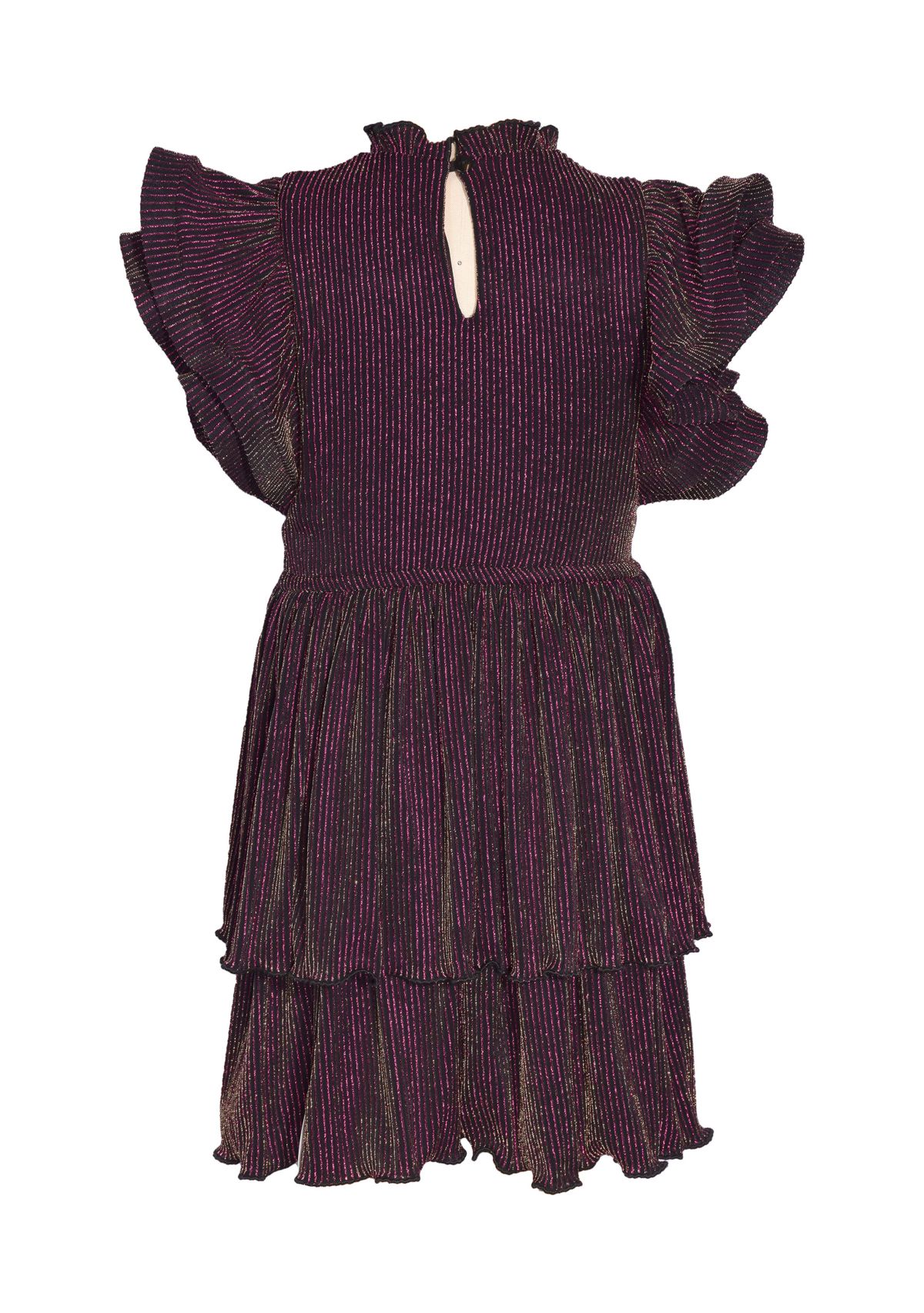 Girls 7-16 Tiered Metallic Dress