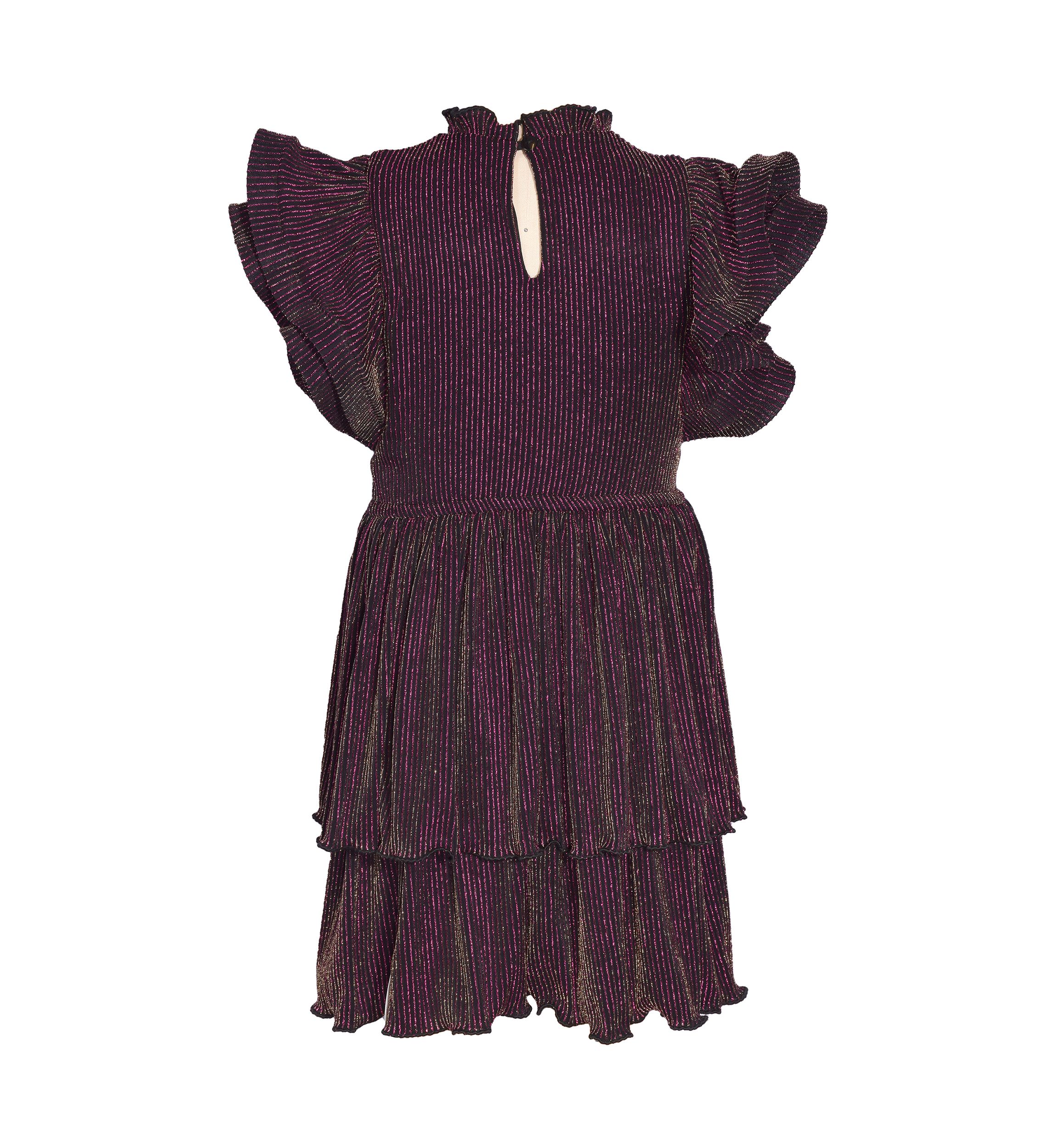 Girls 7-16 Tiered Metallic Dress