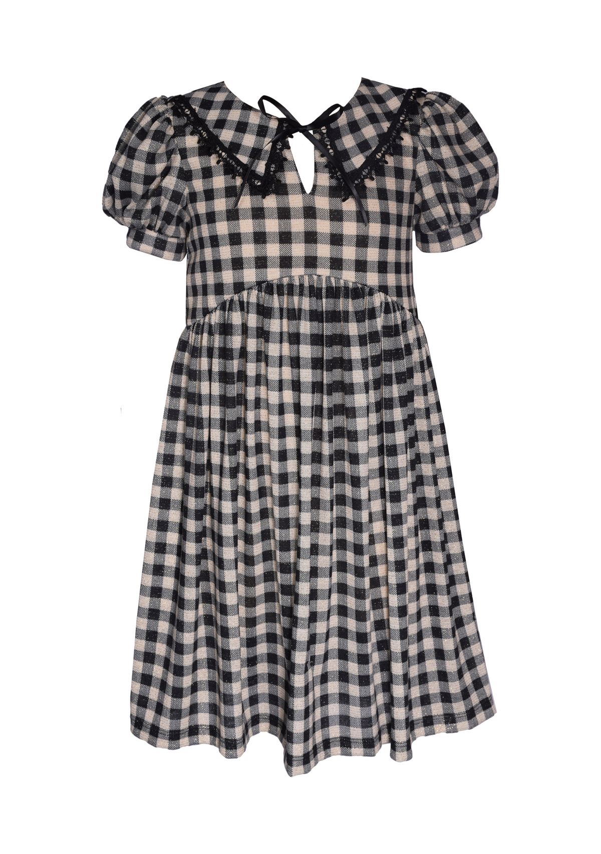 Girls 7-16 Metallic Checkered Dress