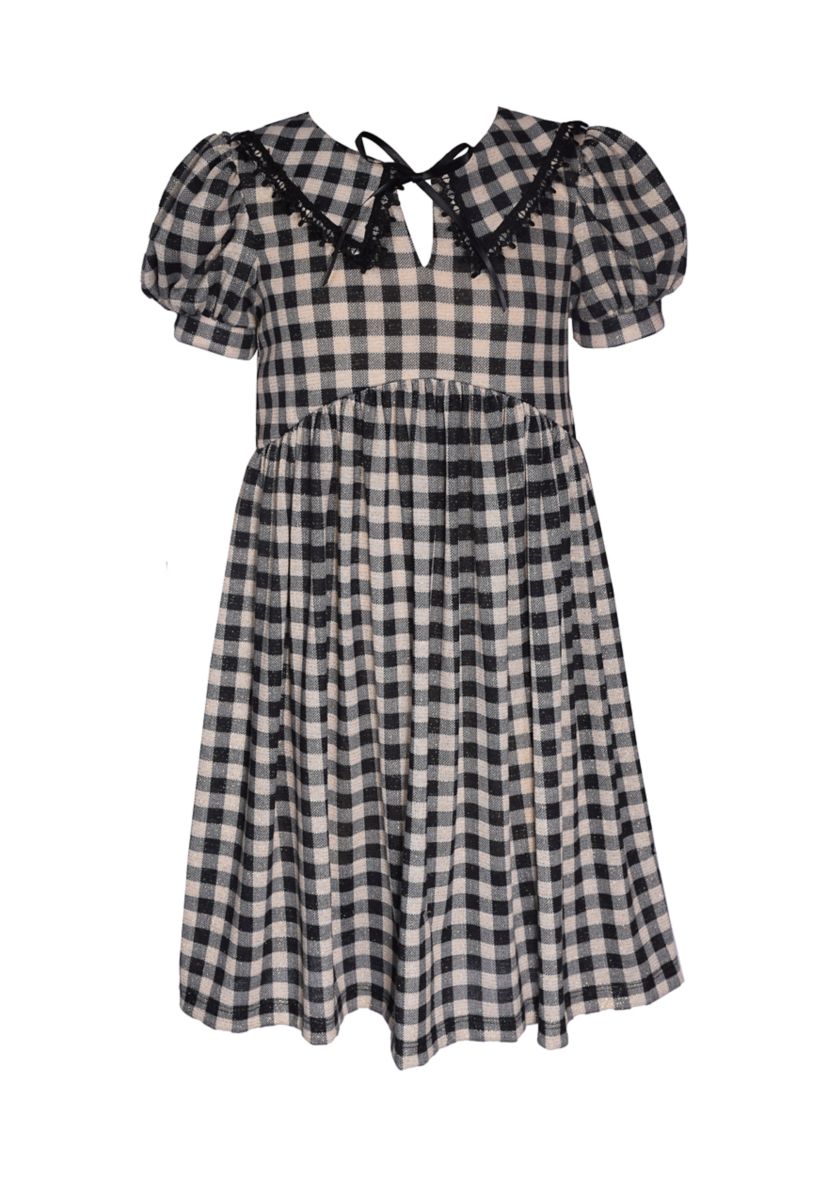 Girls 7-16 Metallic Checkered Dress