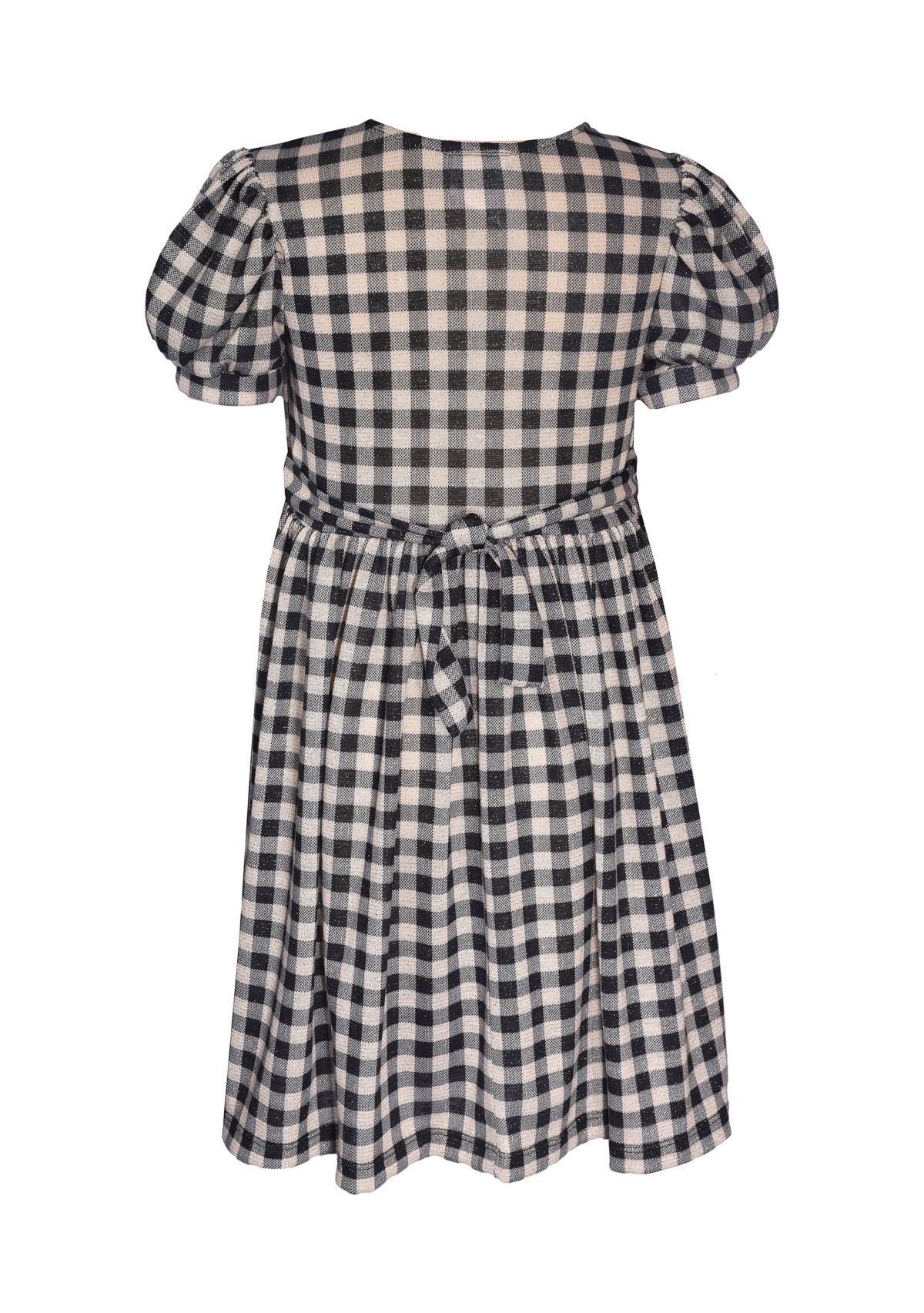 Girls 7-16 Metallic Checkered Dress
