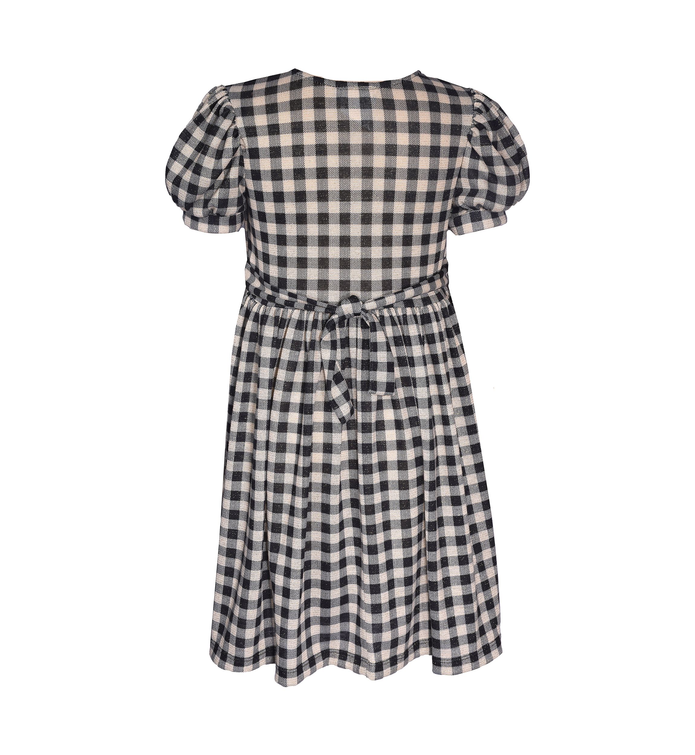 Girls 7-16 Metallic Checkered Dress