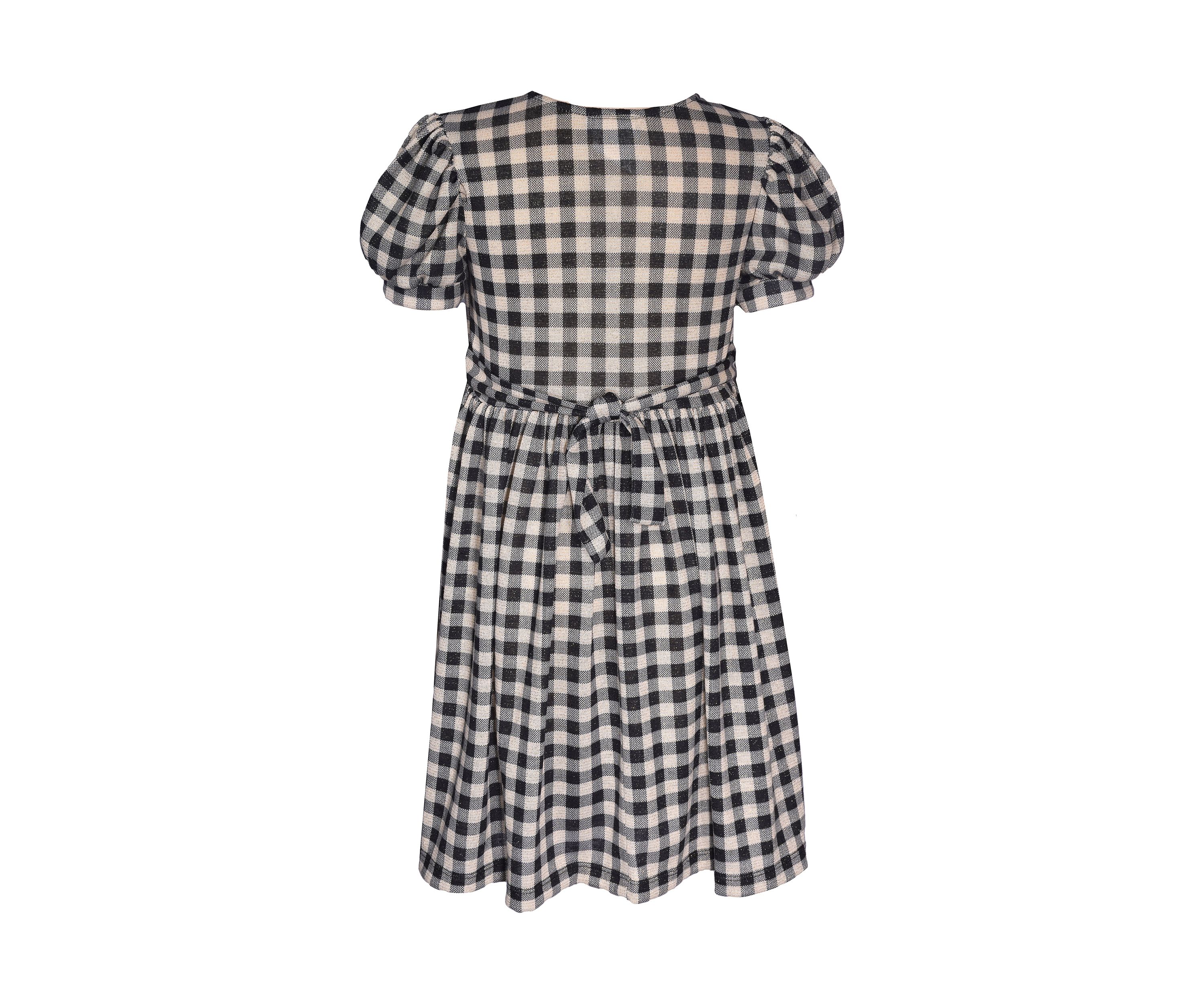 Girls 7-16 Metallic Checkered Dress
