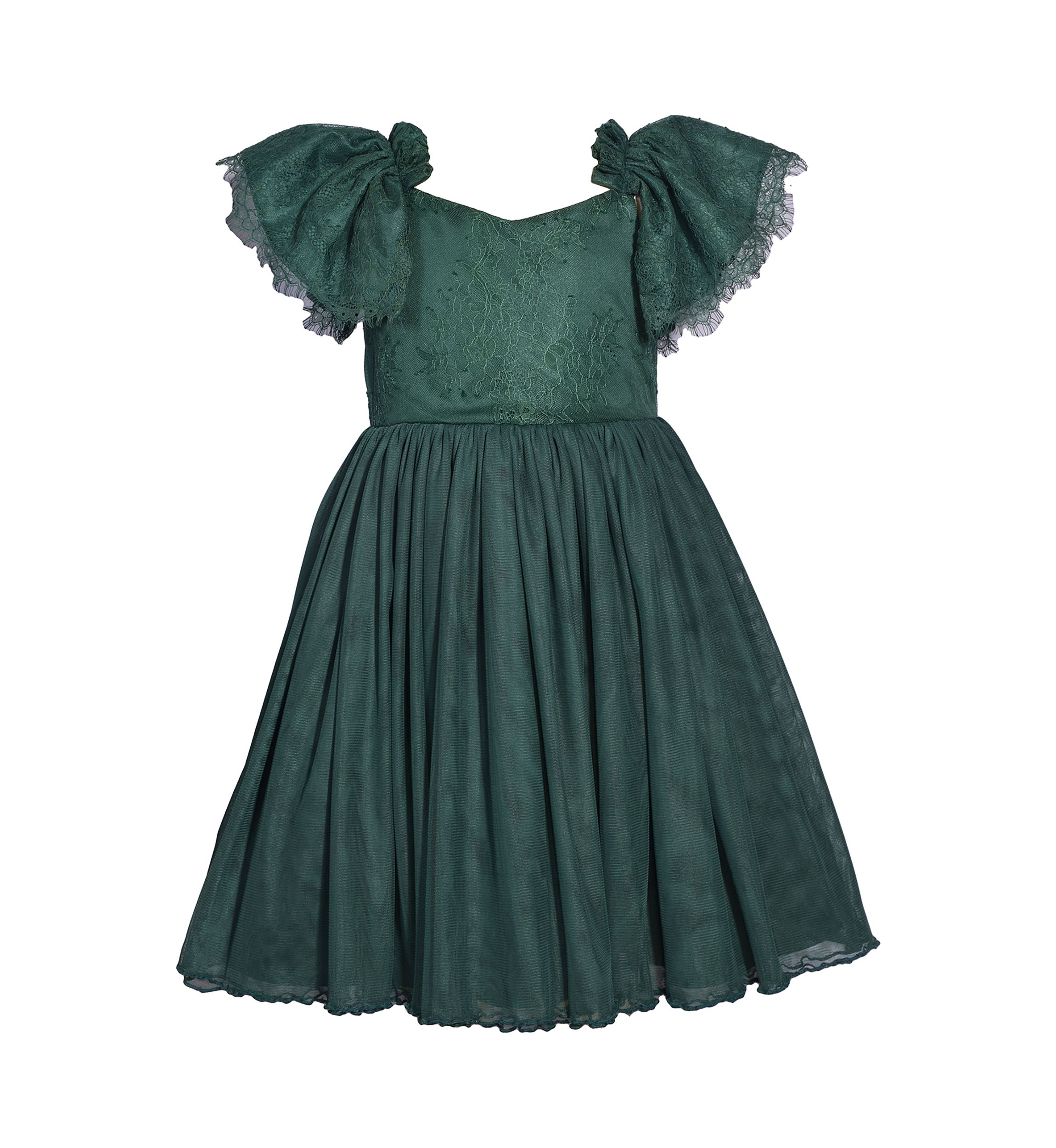 Girls 7-16 Lace Flutter Party Dress