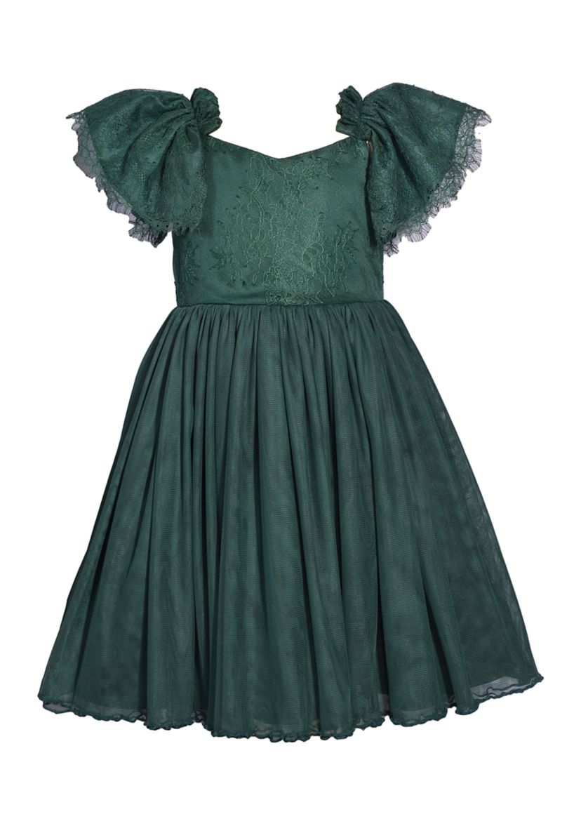 Girls 7-16 Lace Flutter Party Dress
