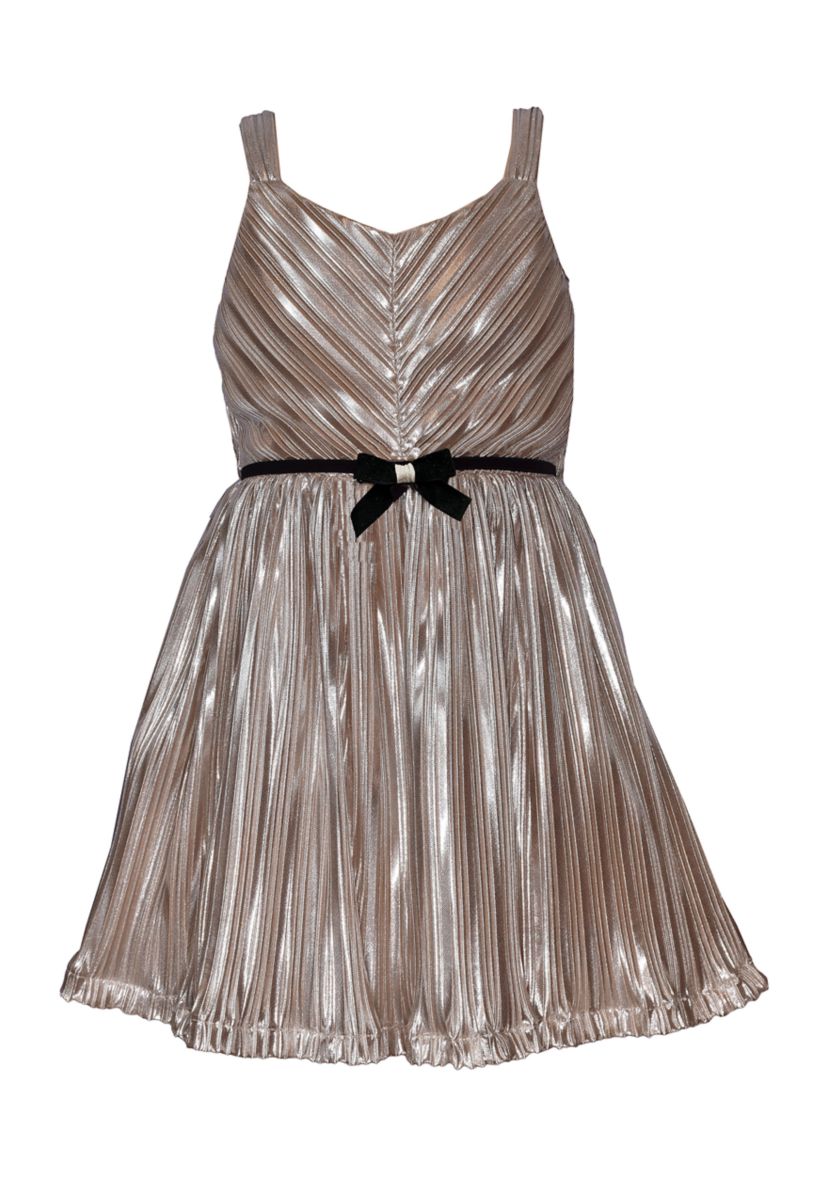 Girls 7-16 Crinkle Dress with Cardigan 