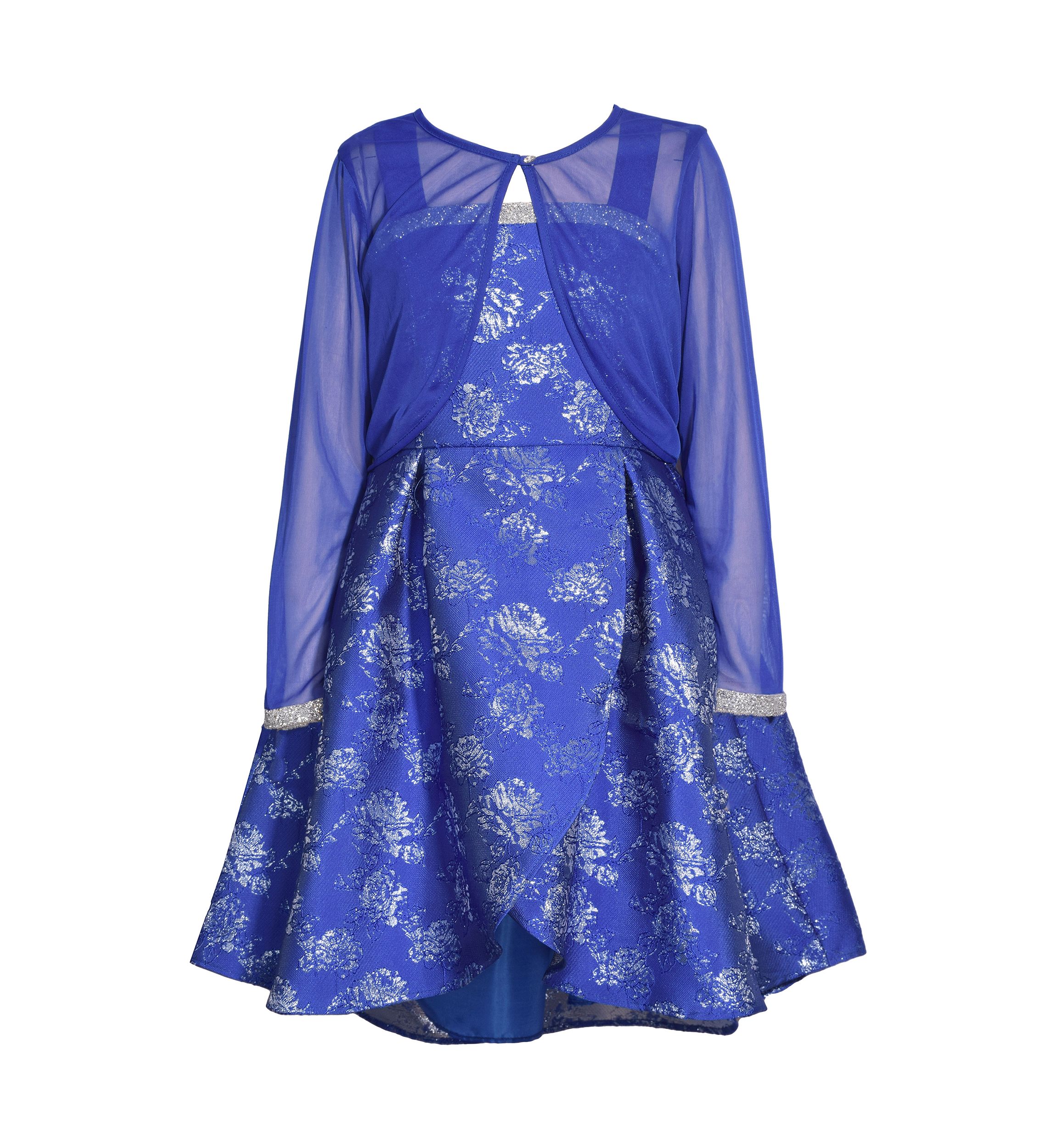 Girls 7-16 Brocade Tulip Dress