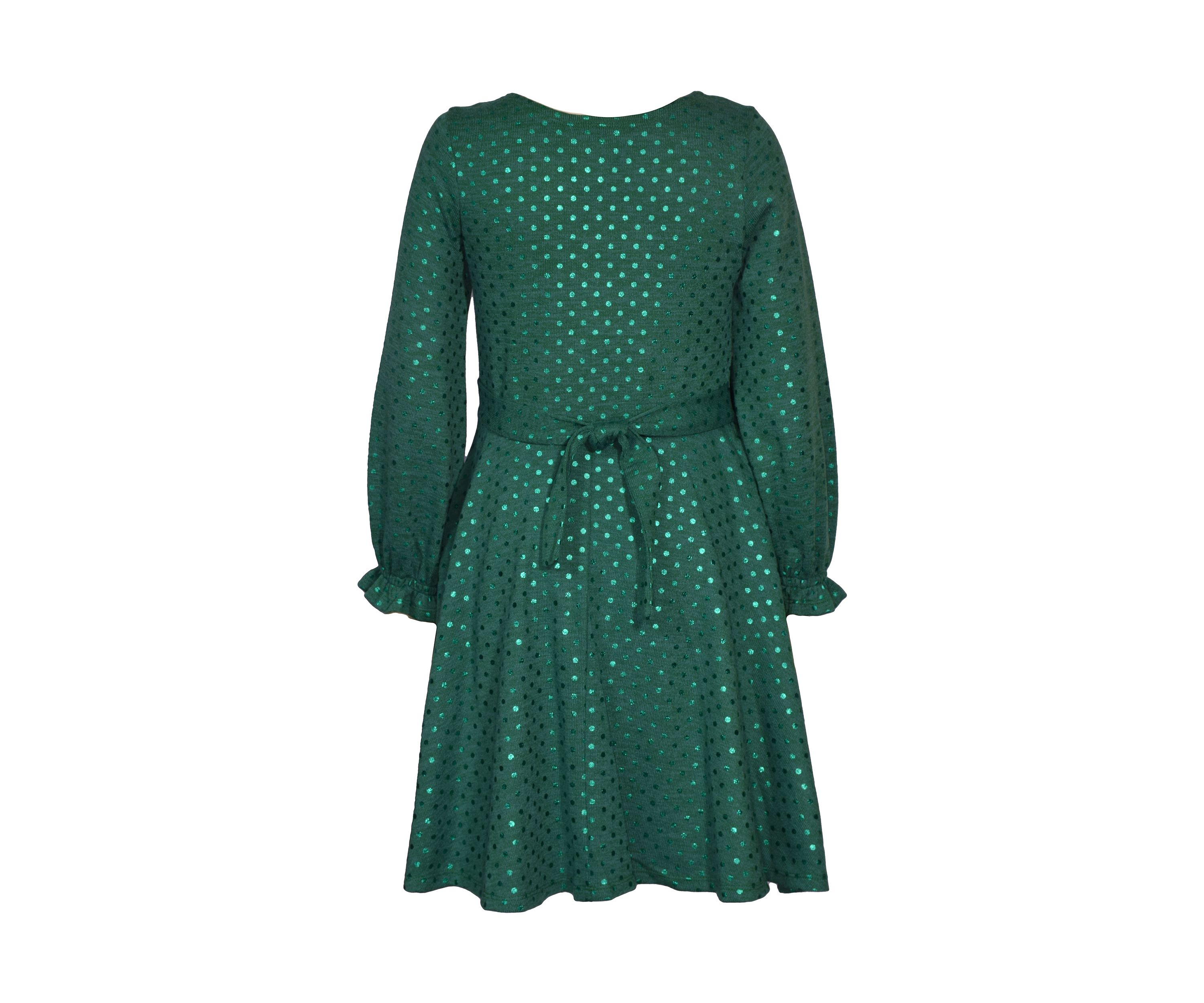 Girls 7-16 Long Sleeve Polka Dot Dress