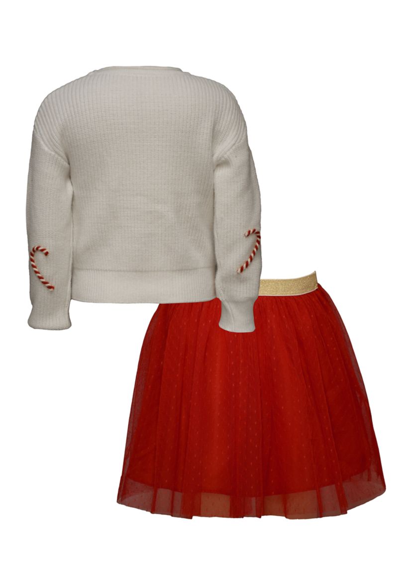 Girls 7-16 Candy Cane Skirt Set