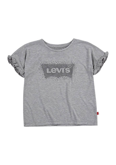 Levi's® Girls 4-6x Short Ruffle Sleeve Logo T