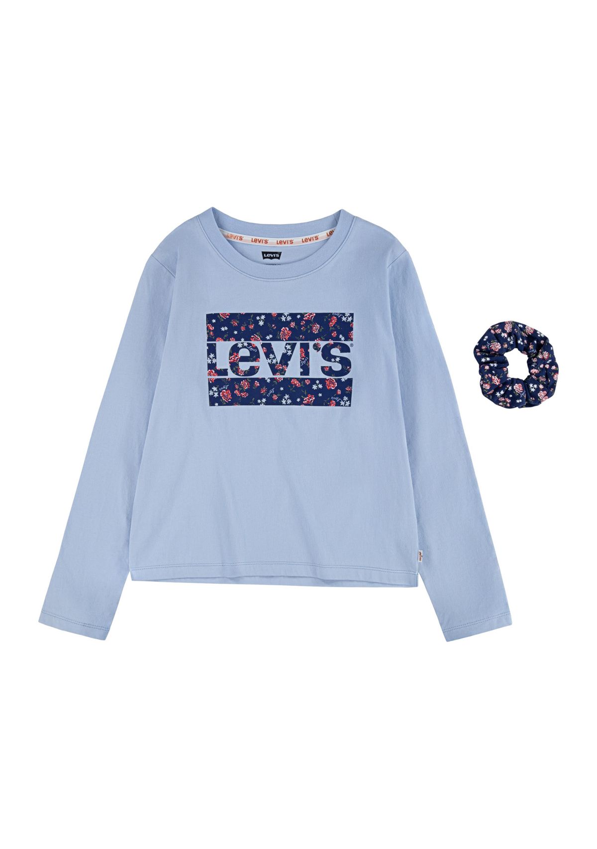 Girls 4-6x Cotton Graphic Pullover with Scrunchie 