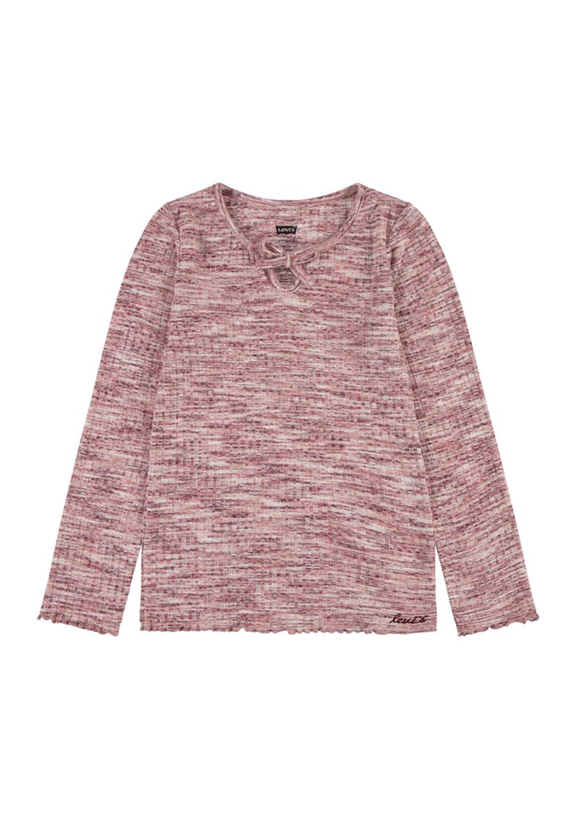 Girls 4-6x Space Dye Long Sleeve Knit Top 