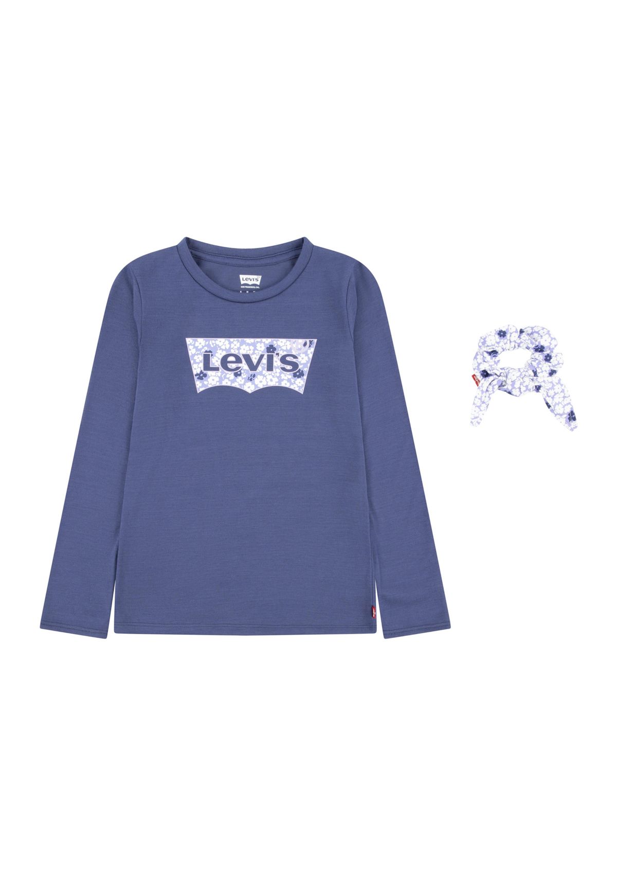 Girls 4-6x Floral T-Shirt with Scrunchie