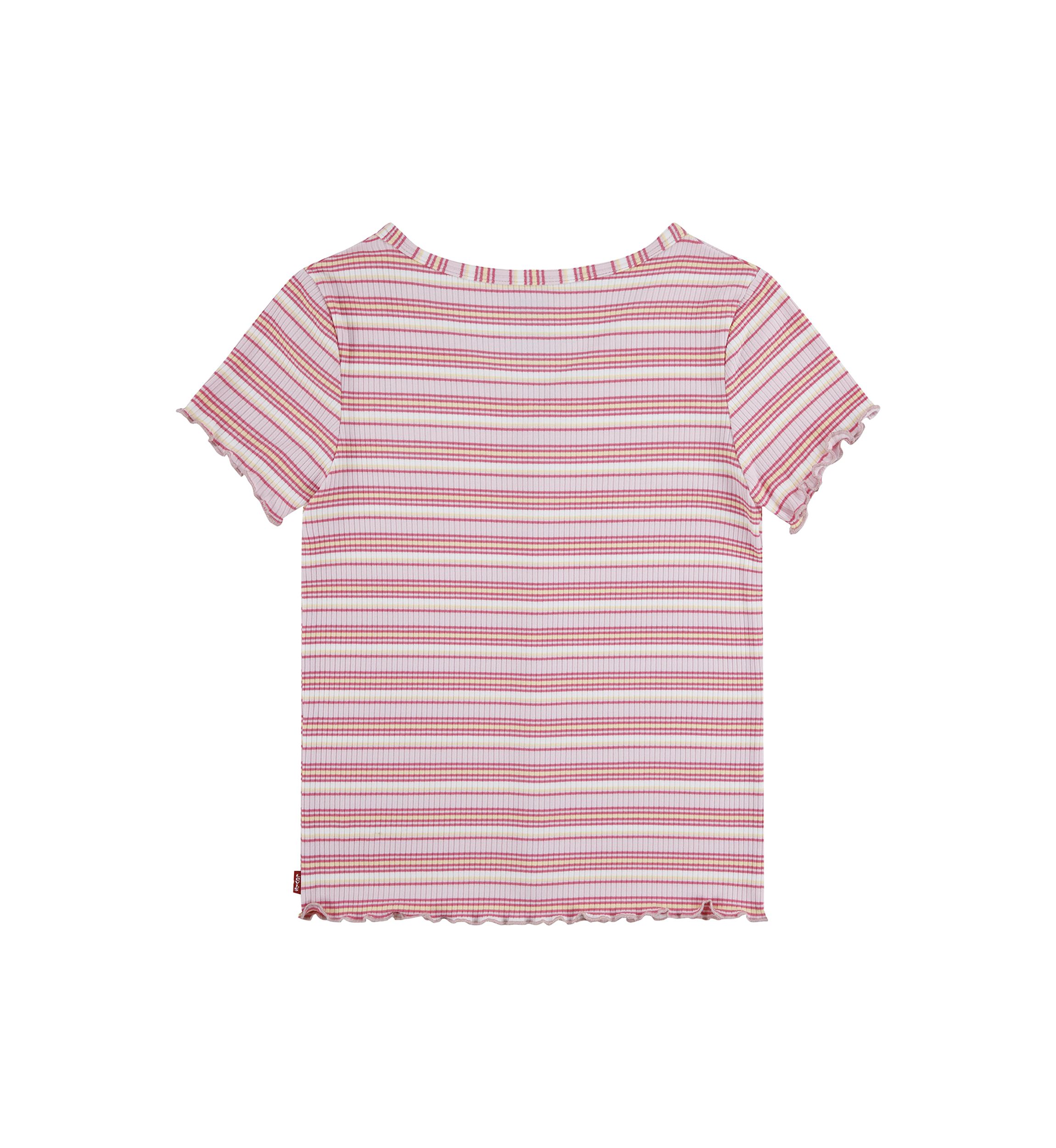 Girls 4-6x Short Sleeve Striped Meet and Greet Top