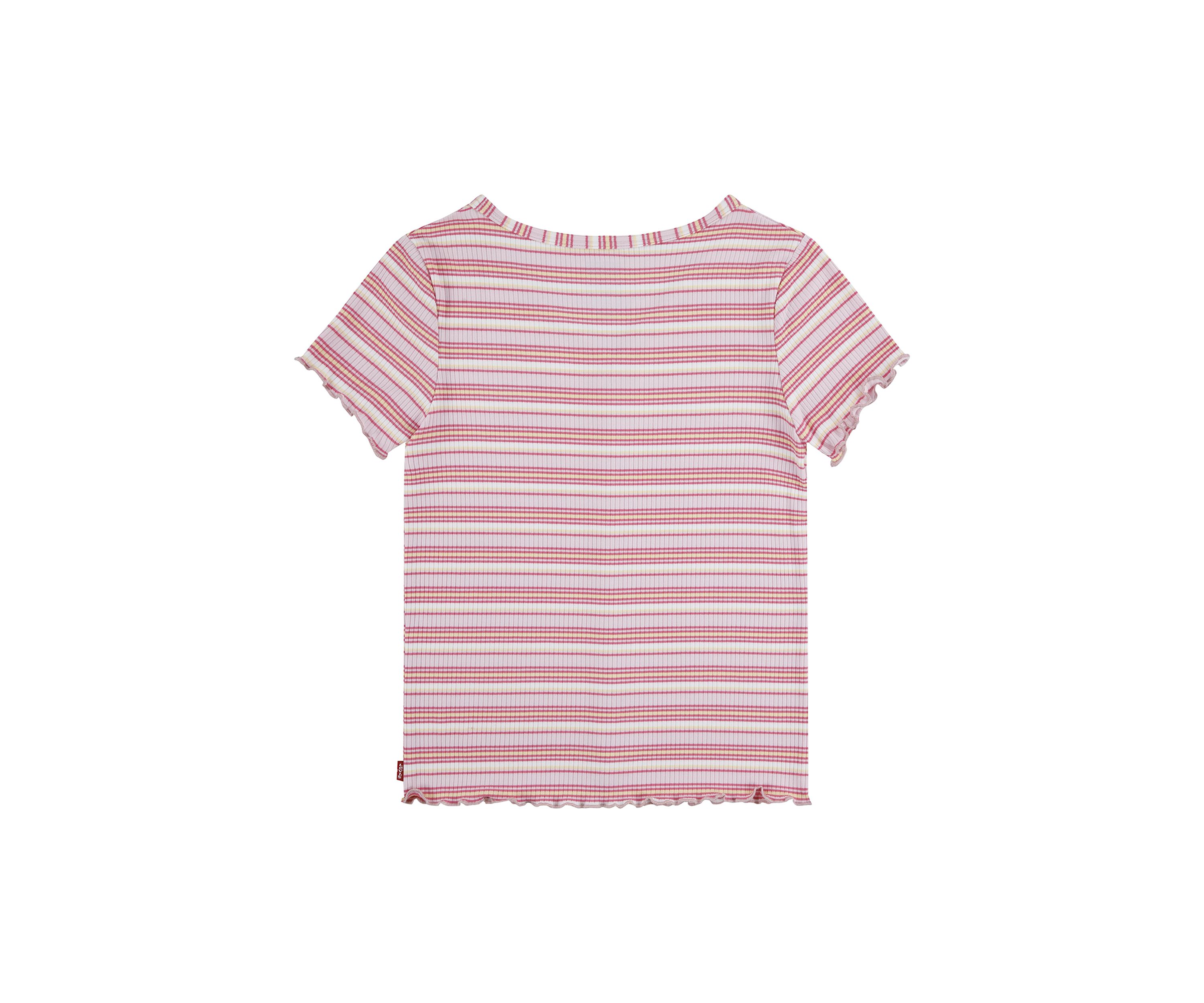 Girls 4-6x Short Sleeve Striped Meet and Greet Top