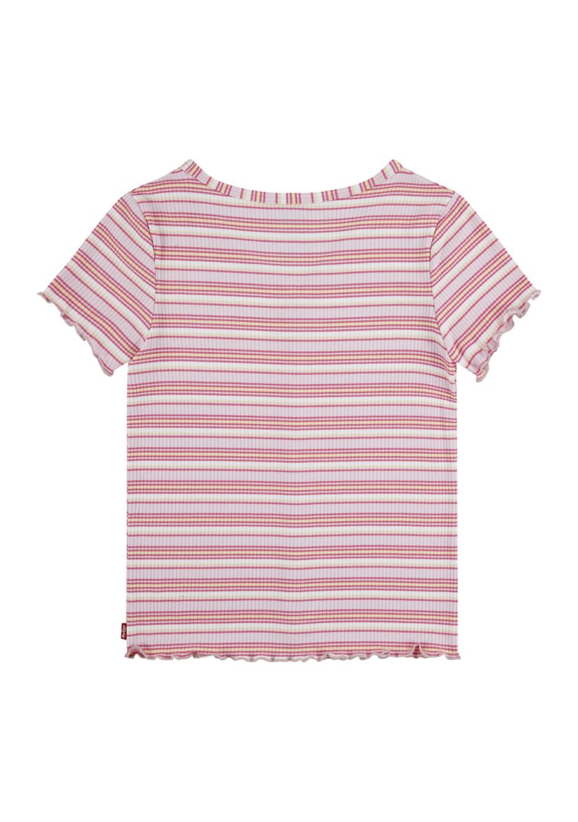 Girls 4-6x Short Sleeve Striped Meet and Greet Top