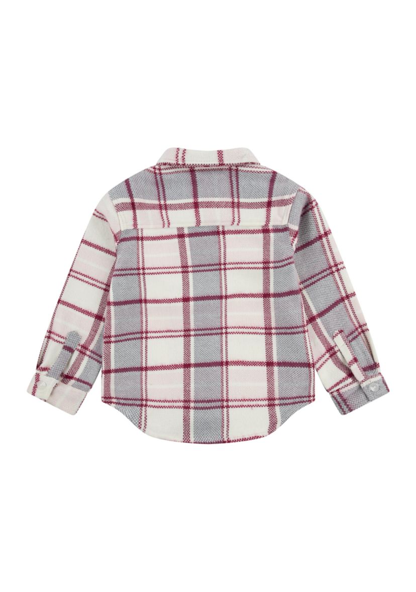 Girls 4-6x Oversized Plaid Printed Shirt