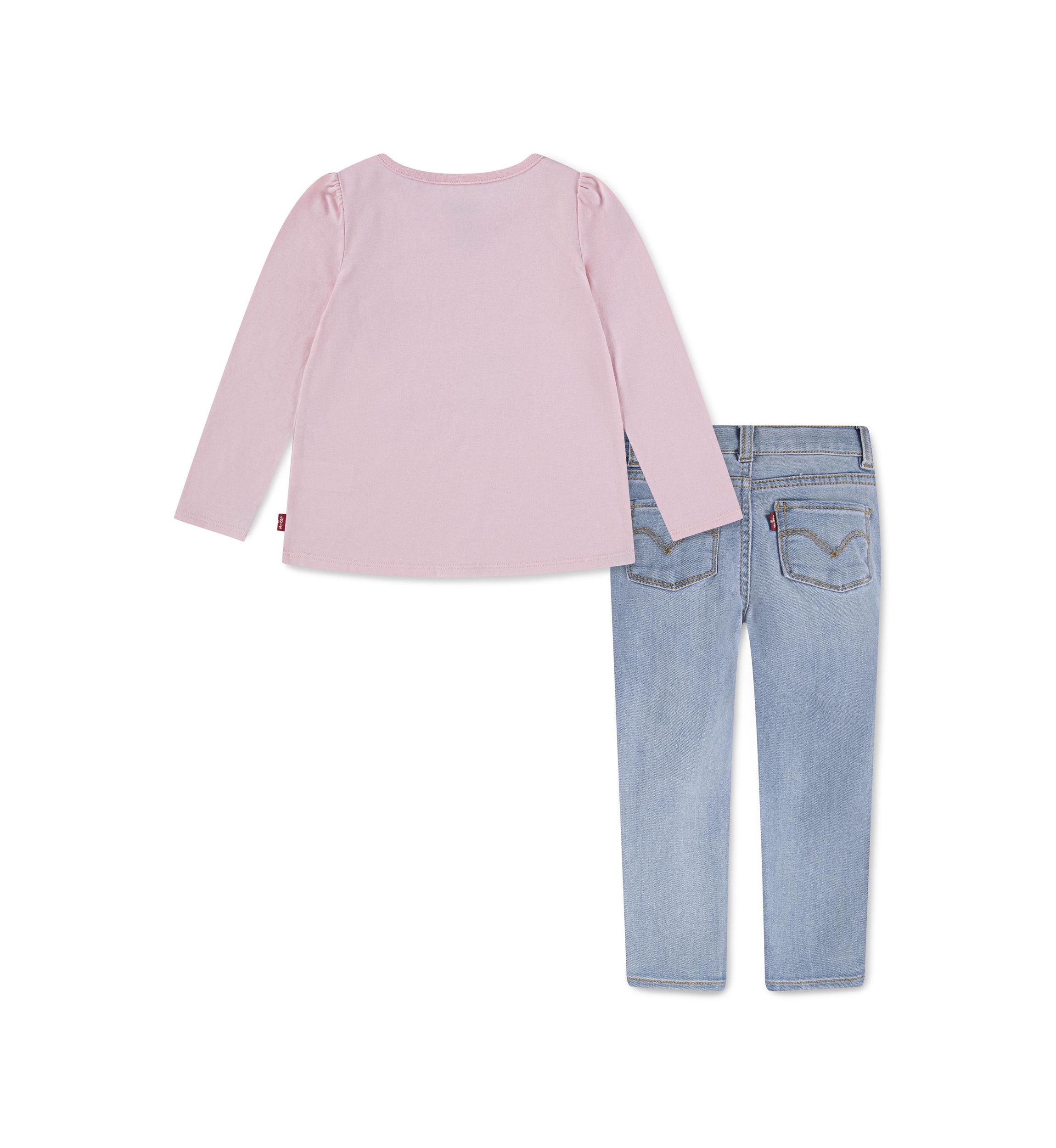 Girls 4-6x Graphic Sweatshirt and Star Knee Jeans Set