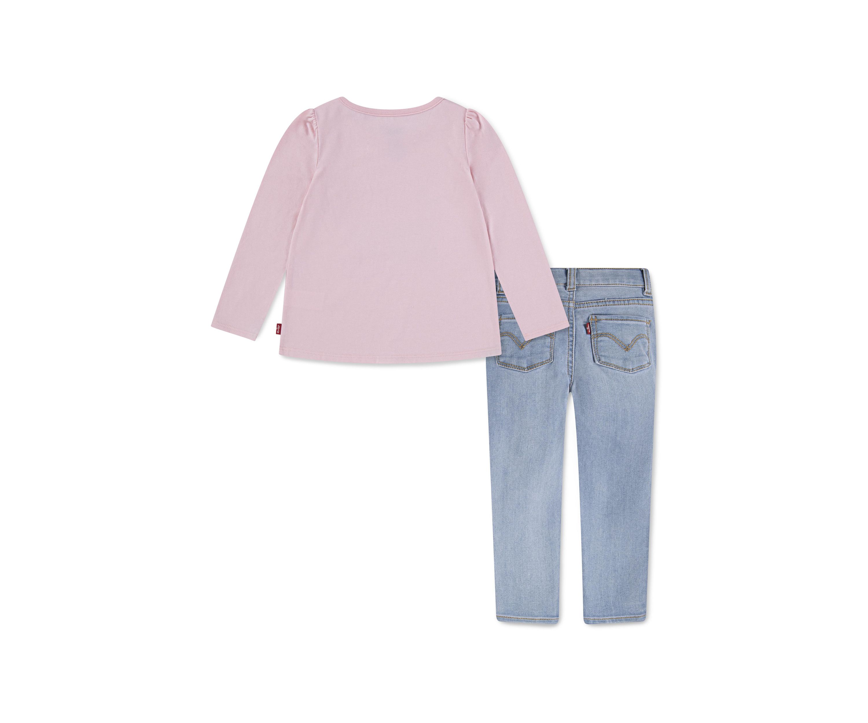 Girls 4-6x Graphic Sweatshirt and Star Knee Jeans Set
